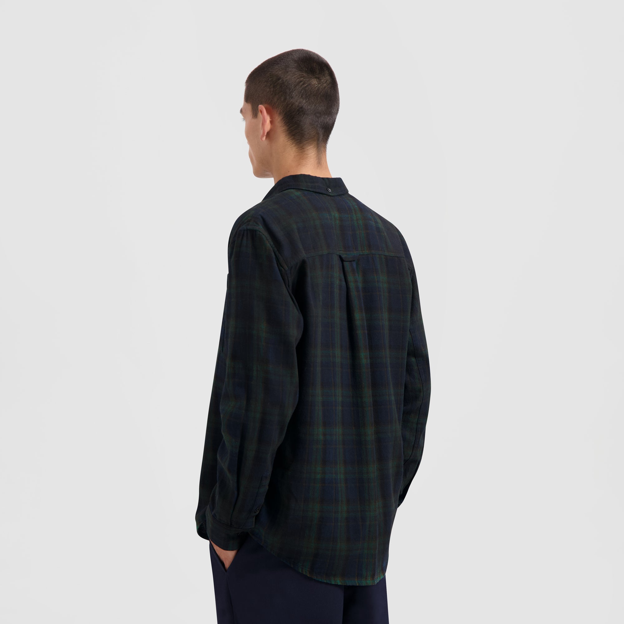 Overdye Plaid Shirt - Navy / Green