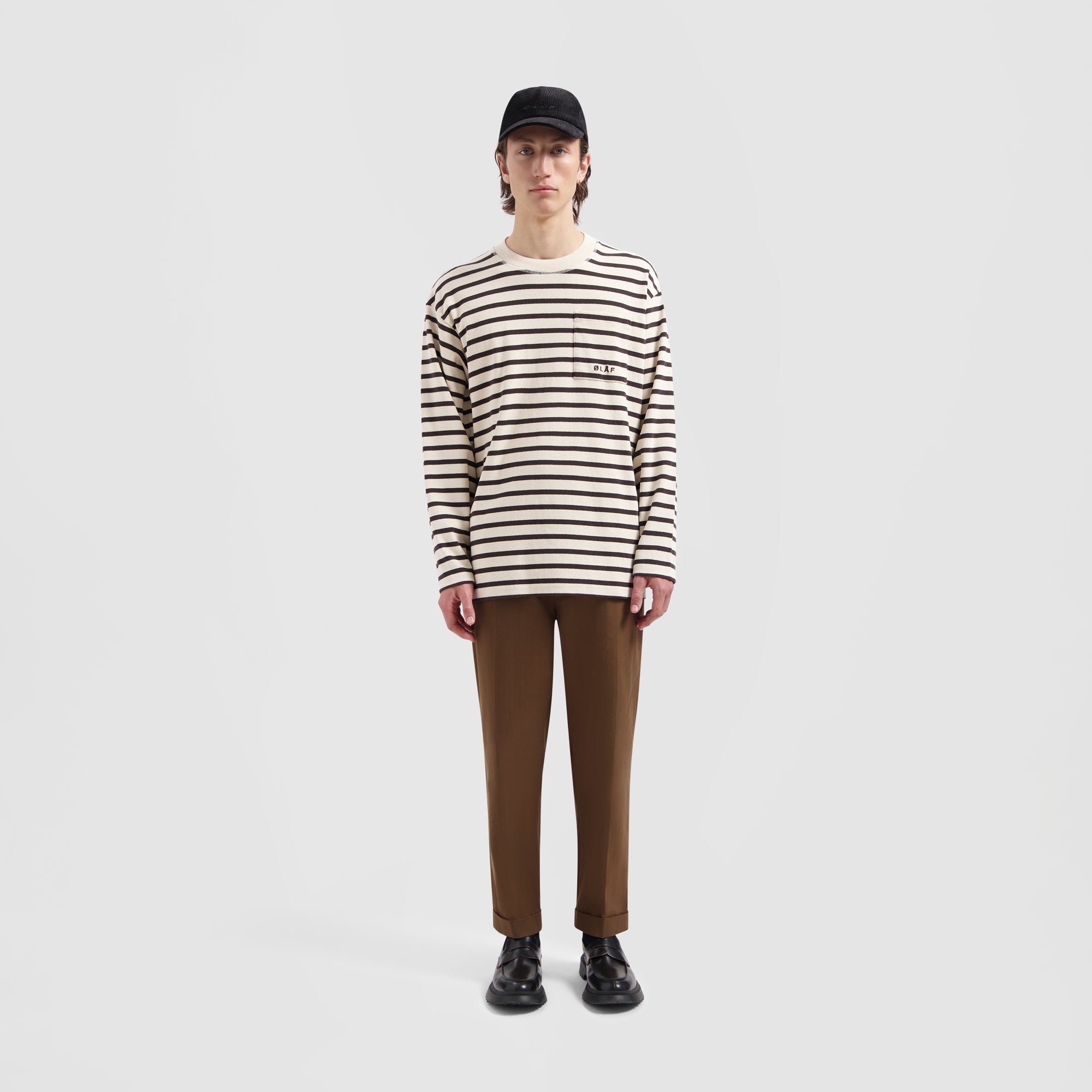 Stripe Sweatshirt - Off White / Mulch