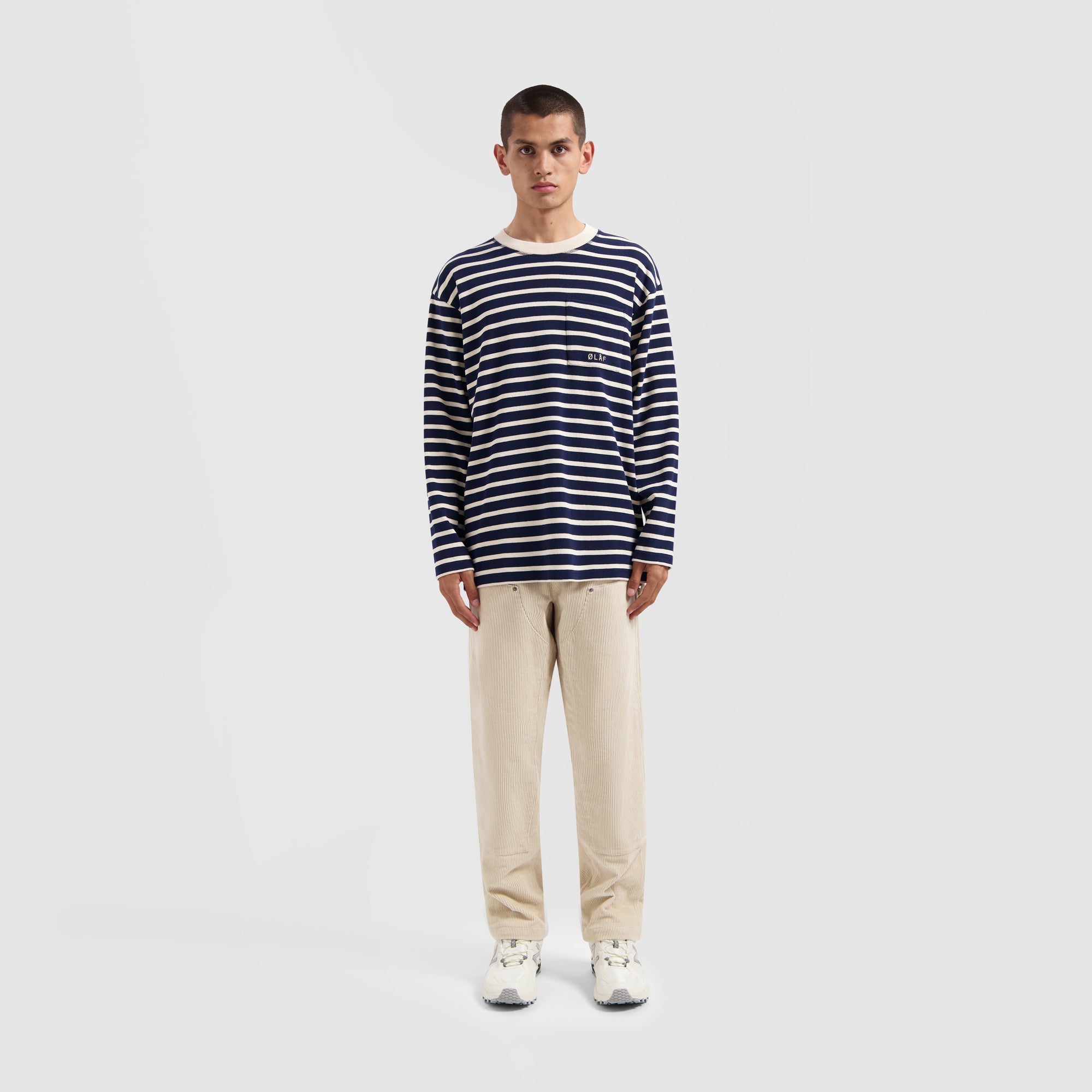 Stripe Sweatshirt - Navy / Off White