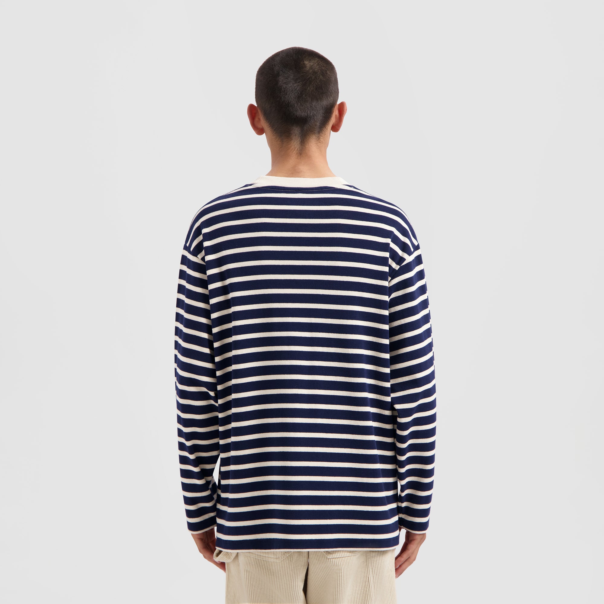 Stripe Sweatshirt - Navy / Off White