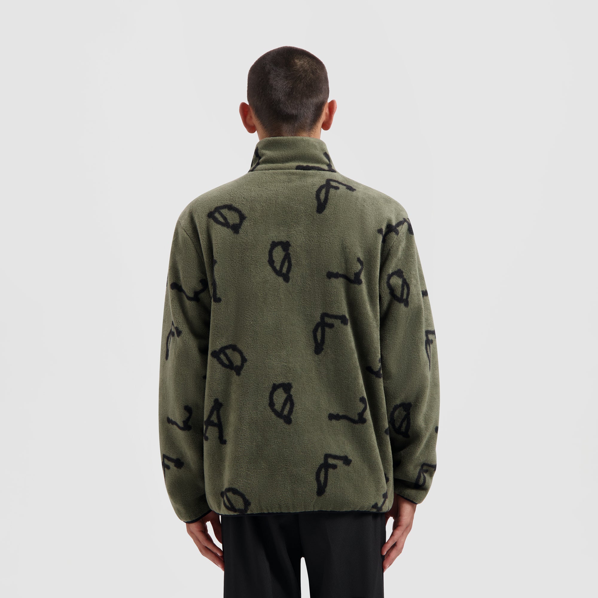 Fleece Reversible Zip Up - Black / Green