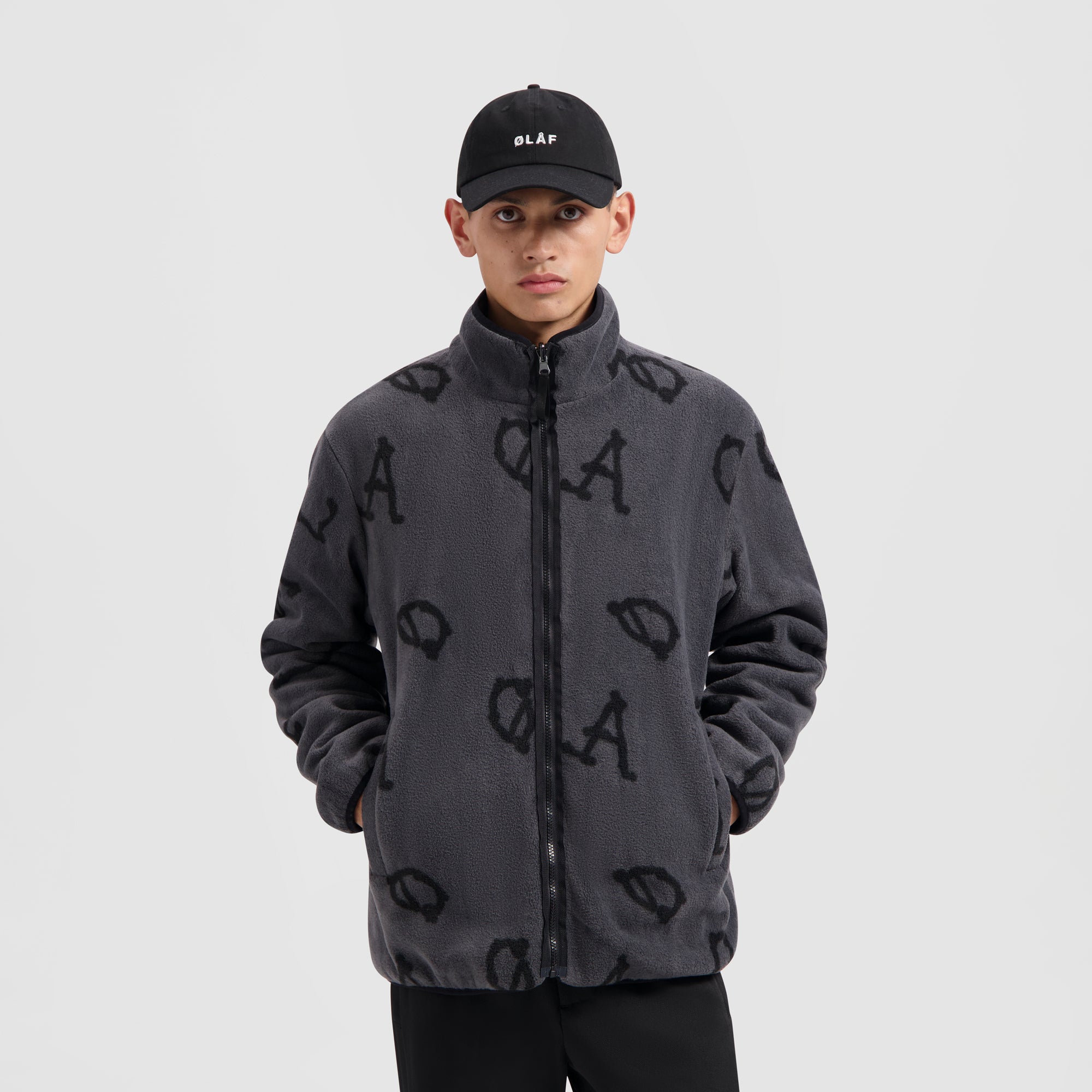Fleece Reversible Zip Up - Black / Green