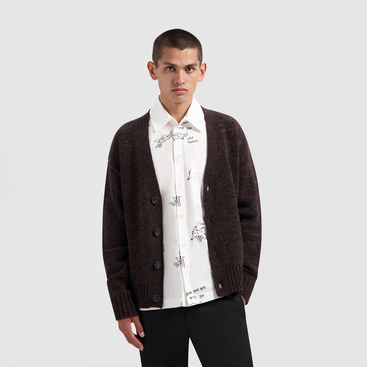 OLAF CARDIGAN | BROWN