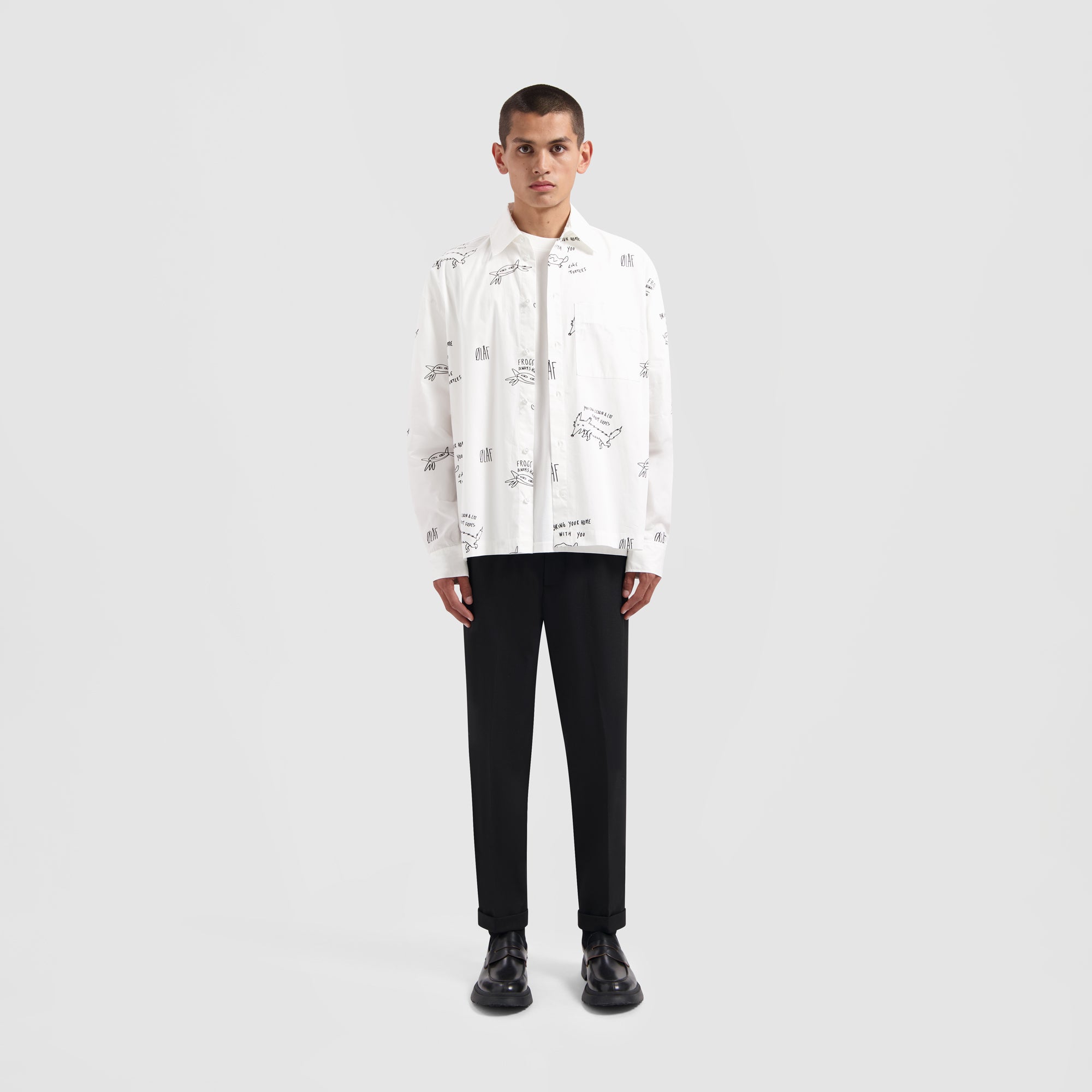 Camp AOP Shirt - White