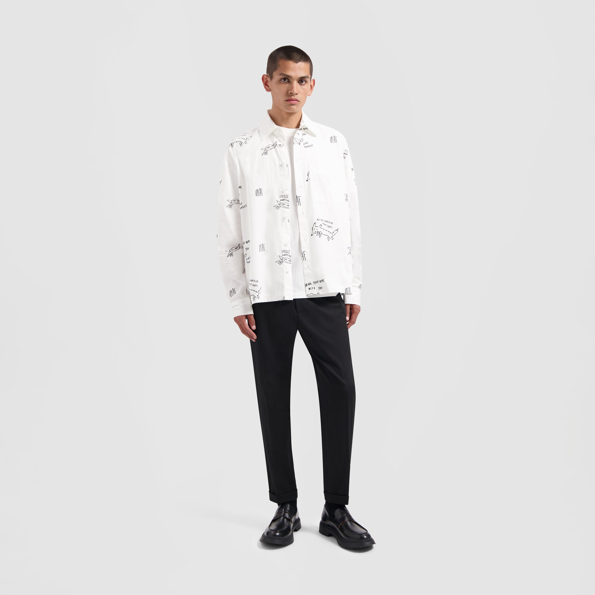 Camp AOP Shirt - White
