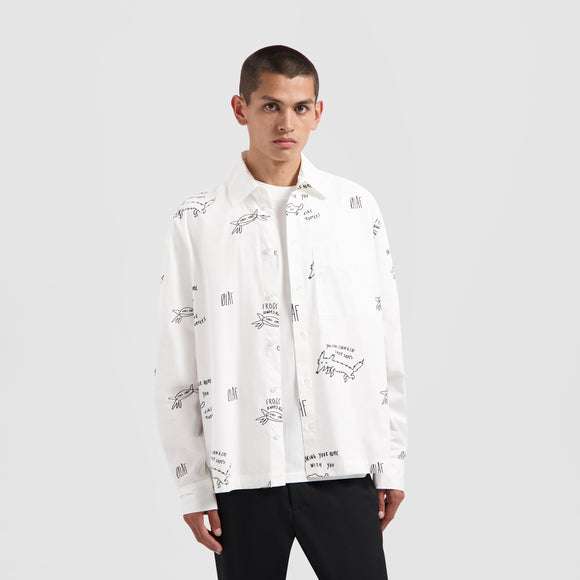 Camp AOP Shirt - White