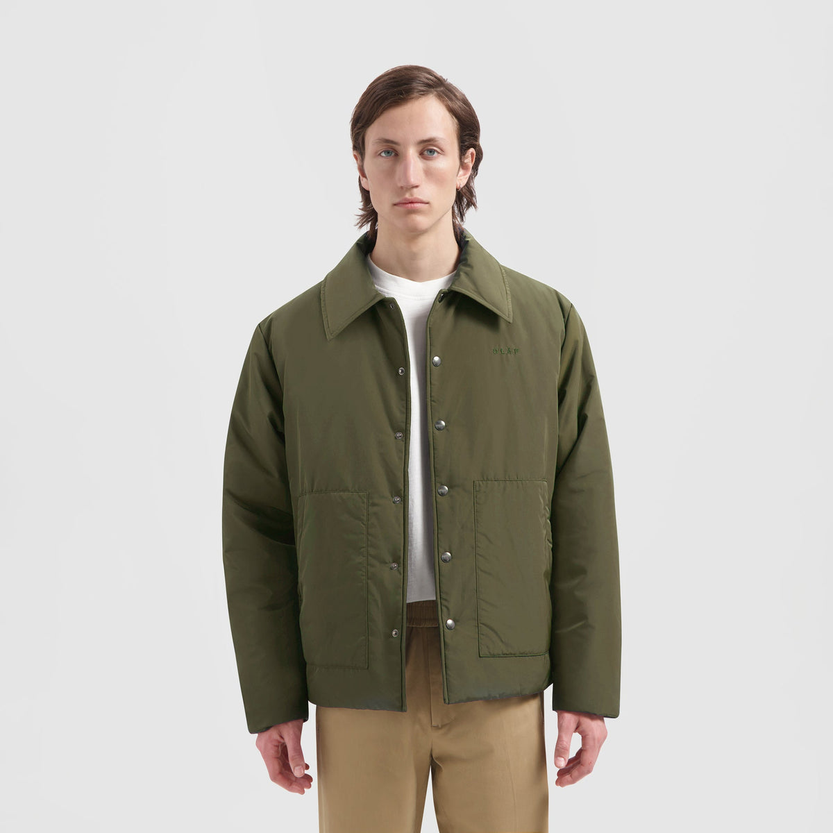 OLAF PADDED COACH JACKET | OLIVE GREEN