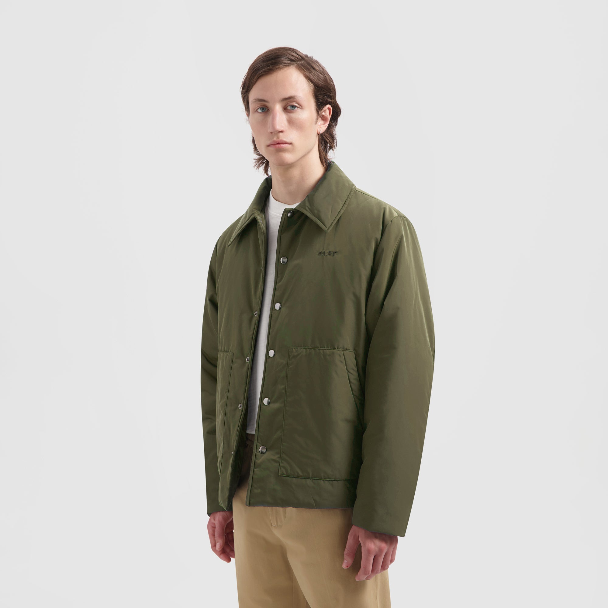 Padded Coach Jacket - Olive Green