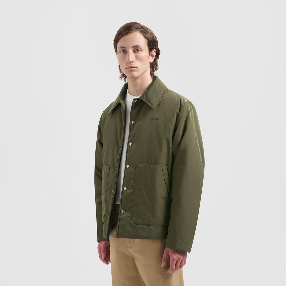 OLAF PADDED COACH JACKET | OLIVE GREEN