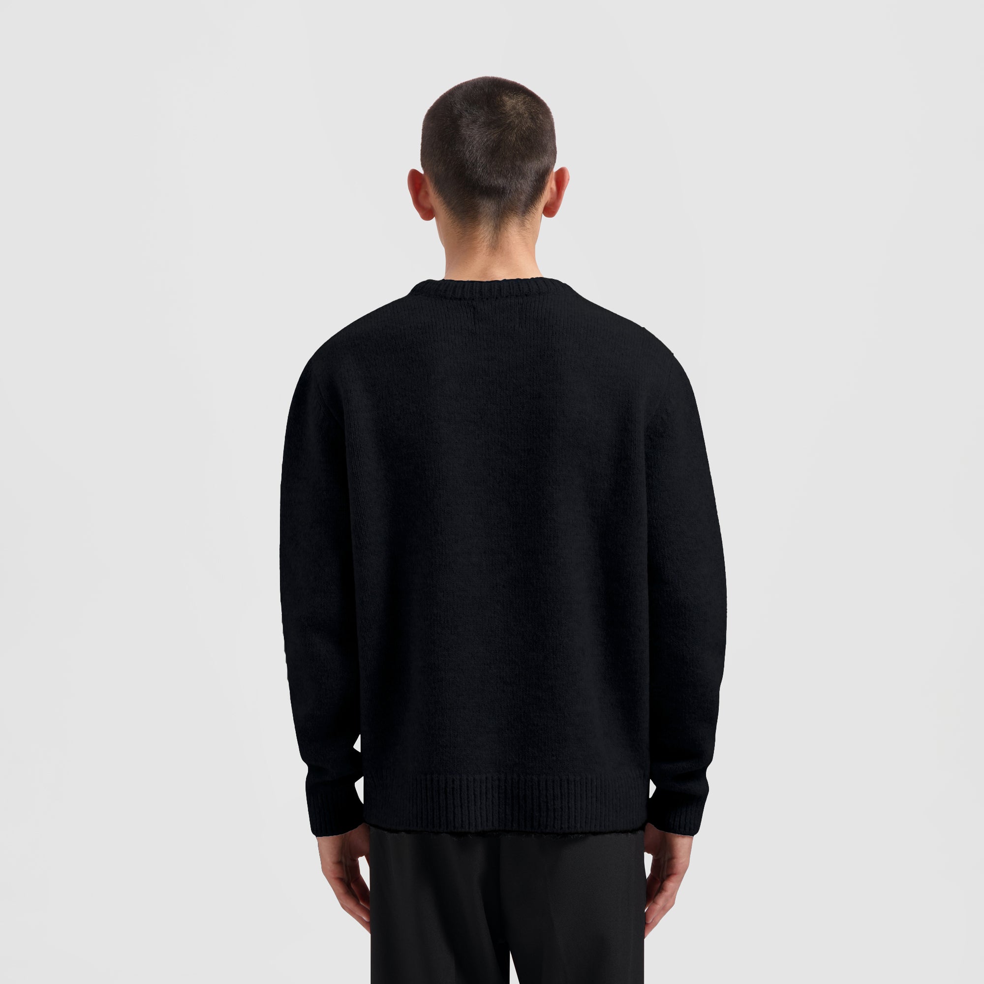 Stencil Knitted Crewneck - Black