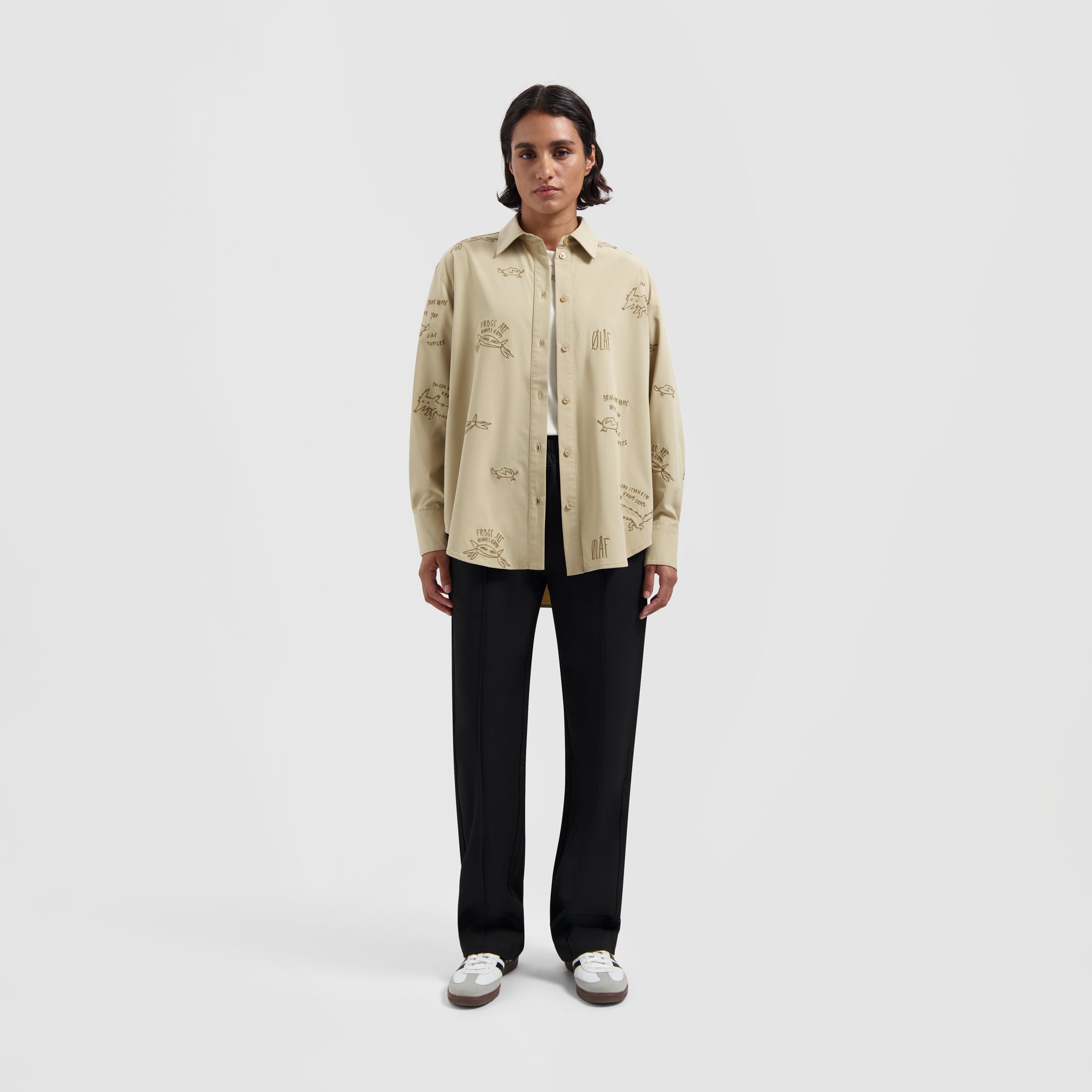 WMN Creature Embro Shirt - Beige