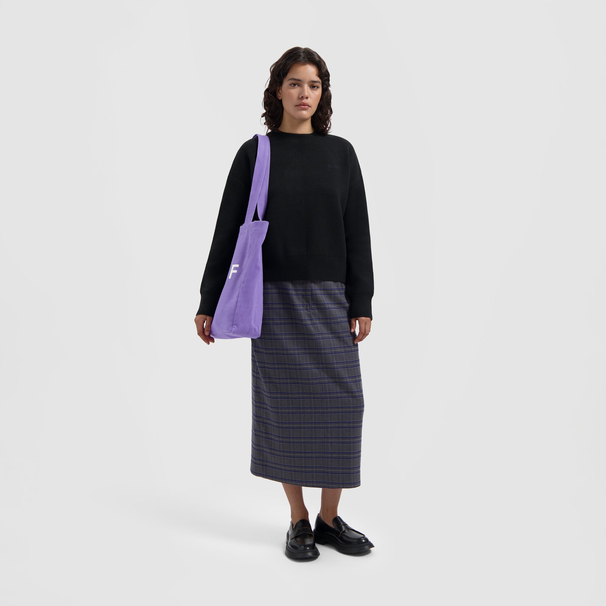 WMN Knit Varsity Crewneck - Black