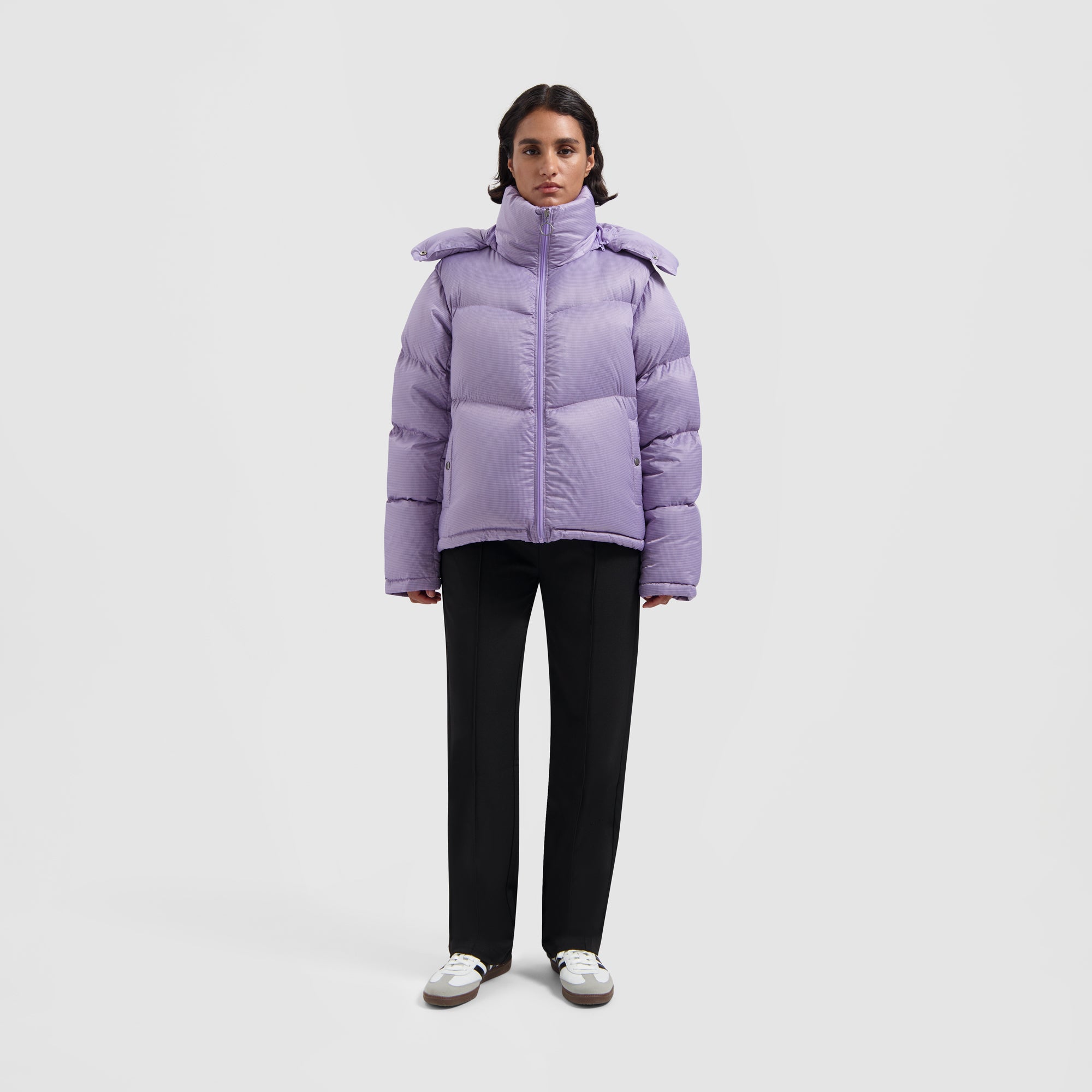 WMN Chevron Puffer Jacket - Light Purple