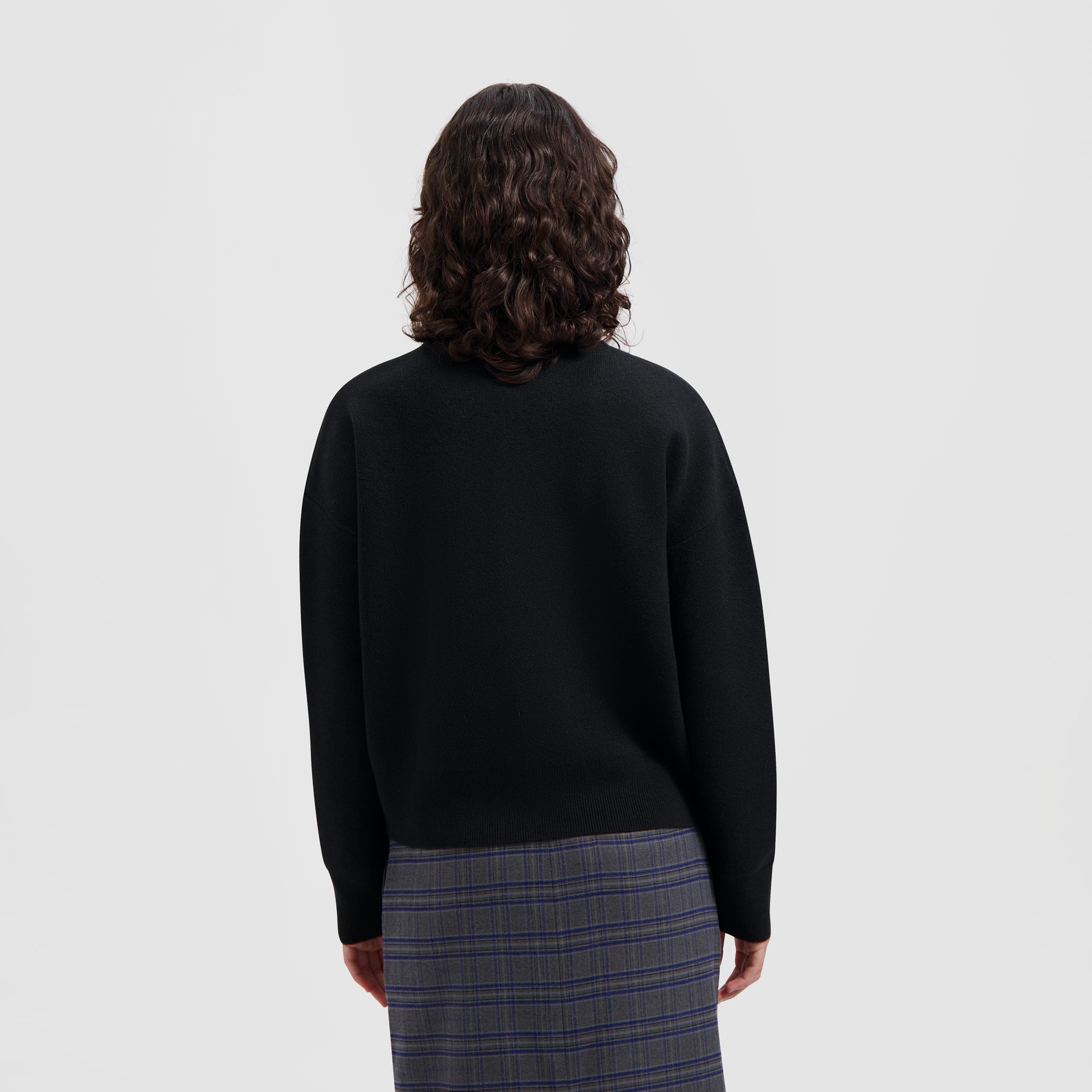 WMN Knit Varsity Crewneck - Black