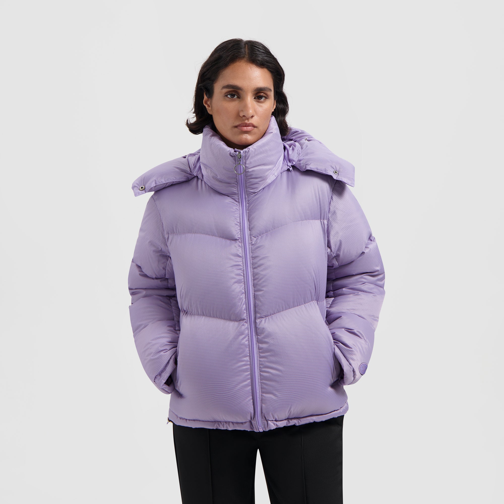 WMN Chevron Puffer Jacket - Light Purple
