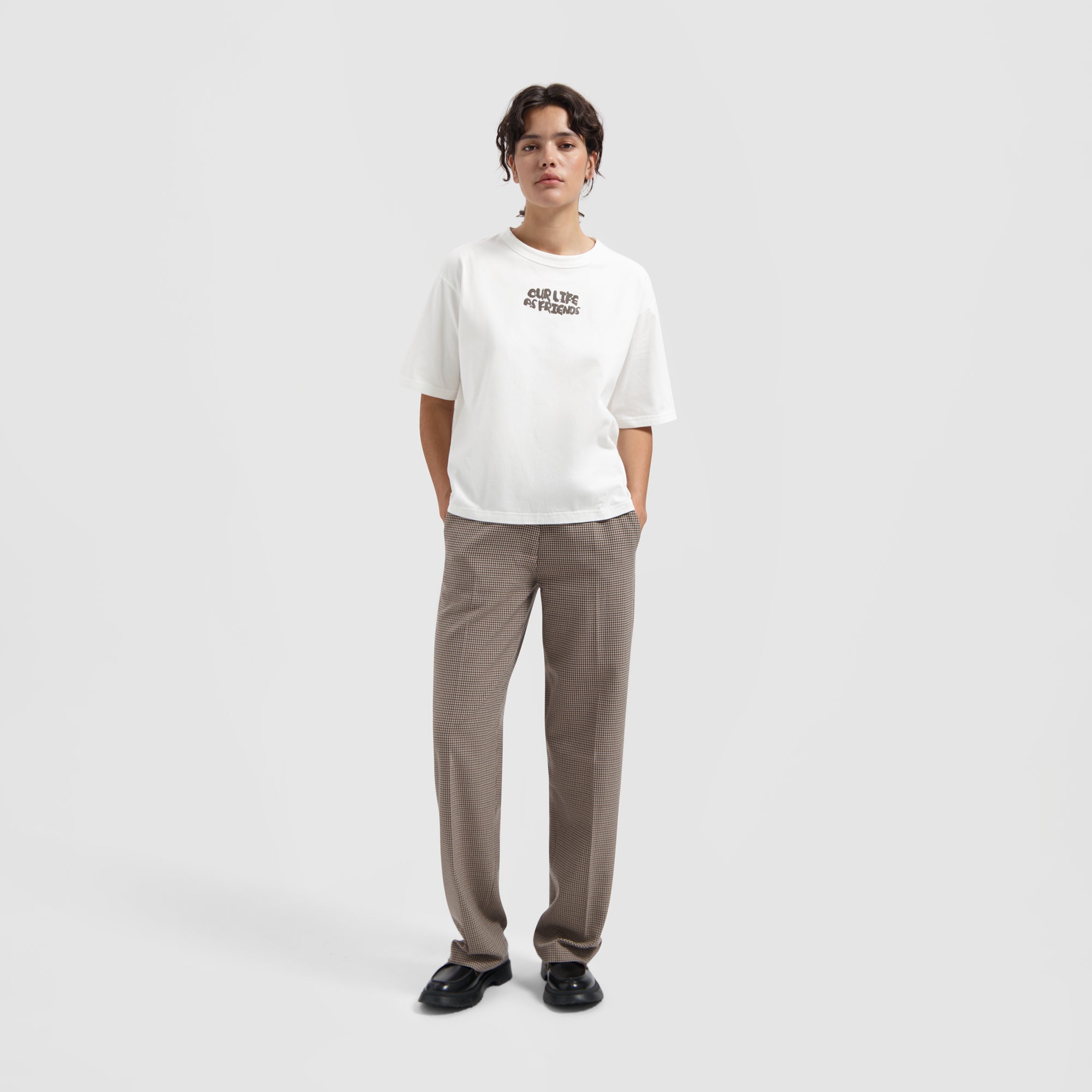 WMN Stencil Boxy Tee - Off White
