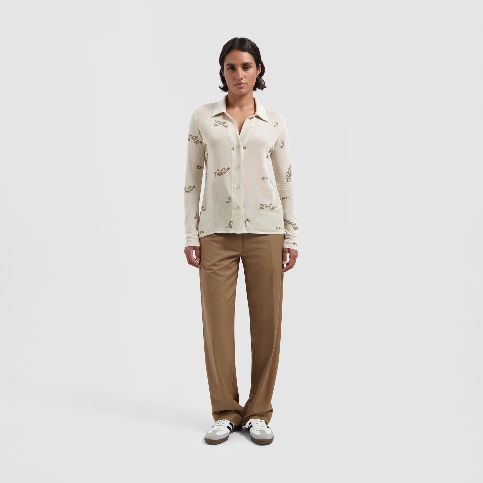 WMN AOP Sheer Shirt - Sand