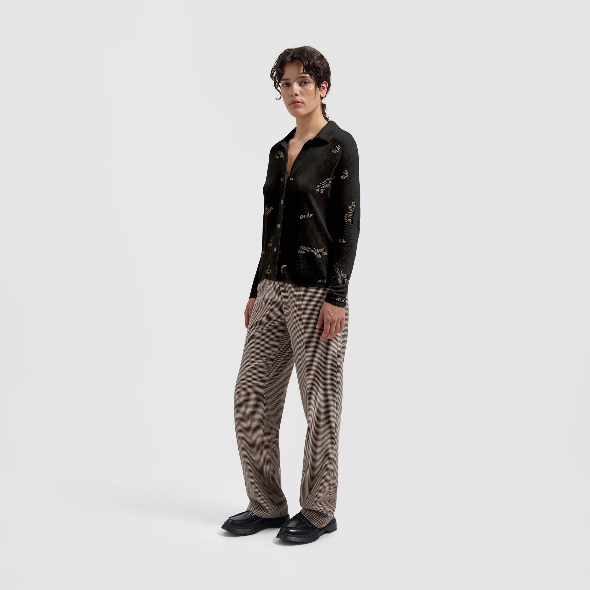 WMN AOP Sheer Shirt - Black