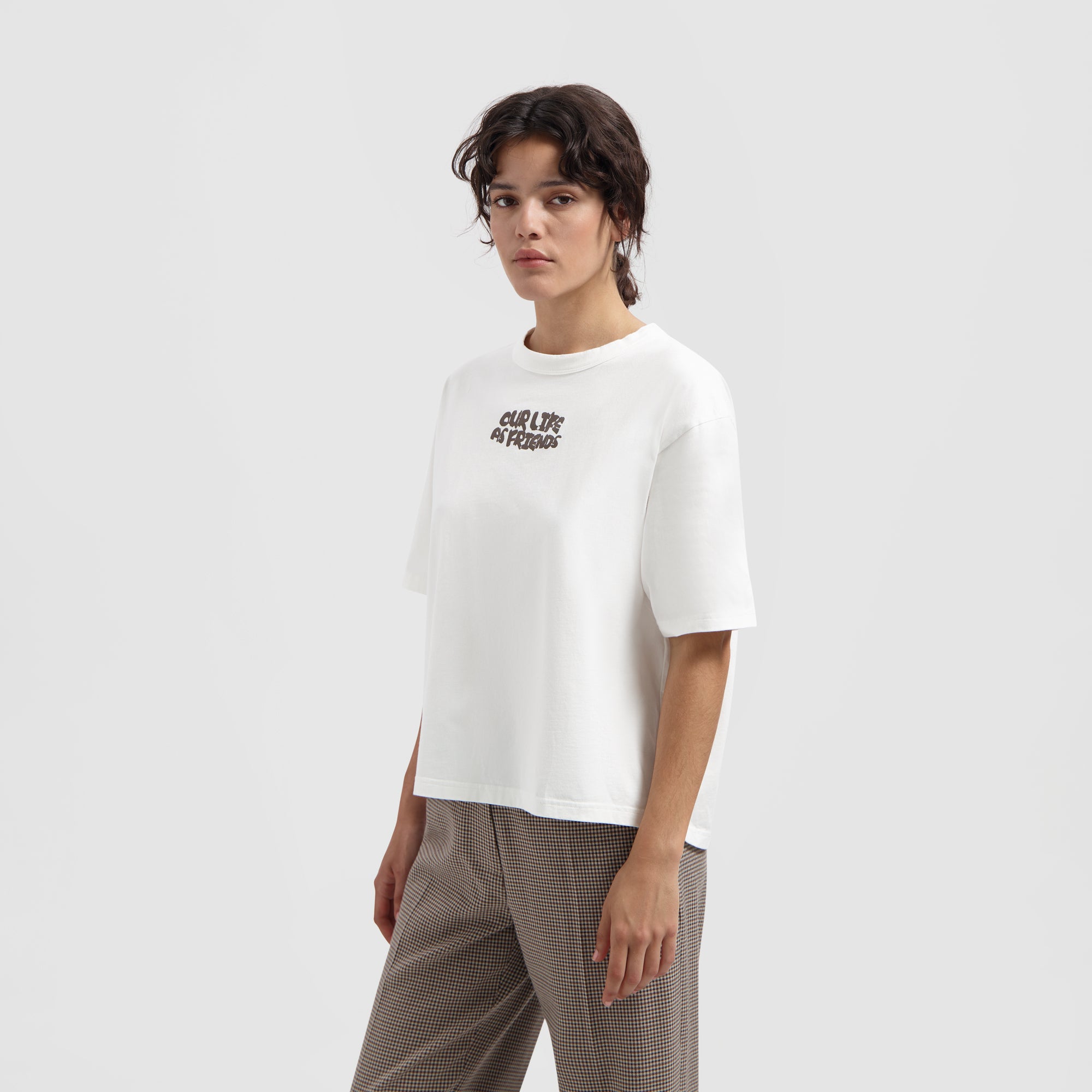 WMN Stencil Boxy Tee - Off White