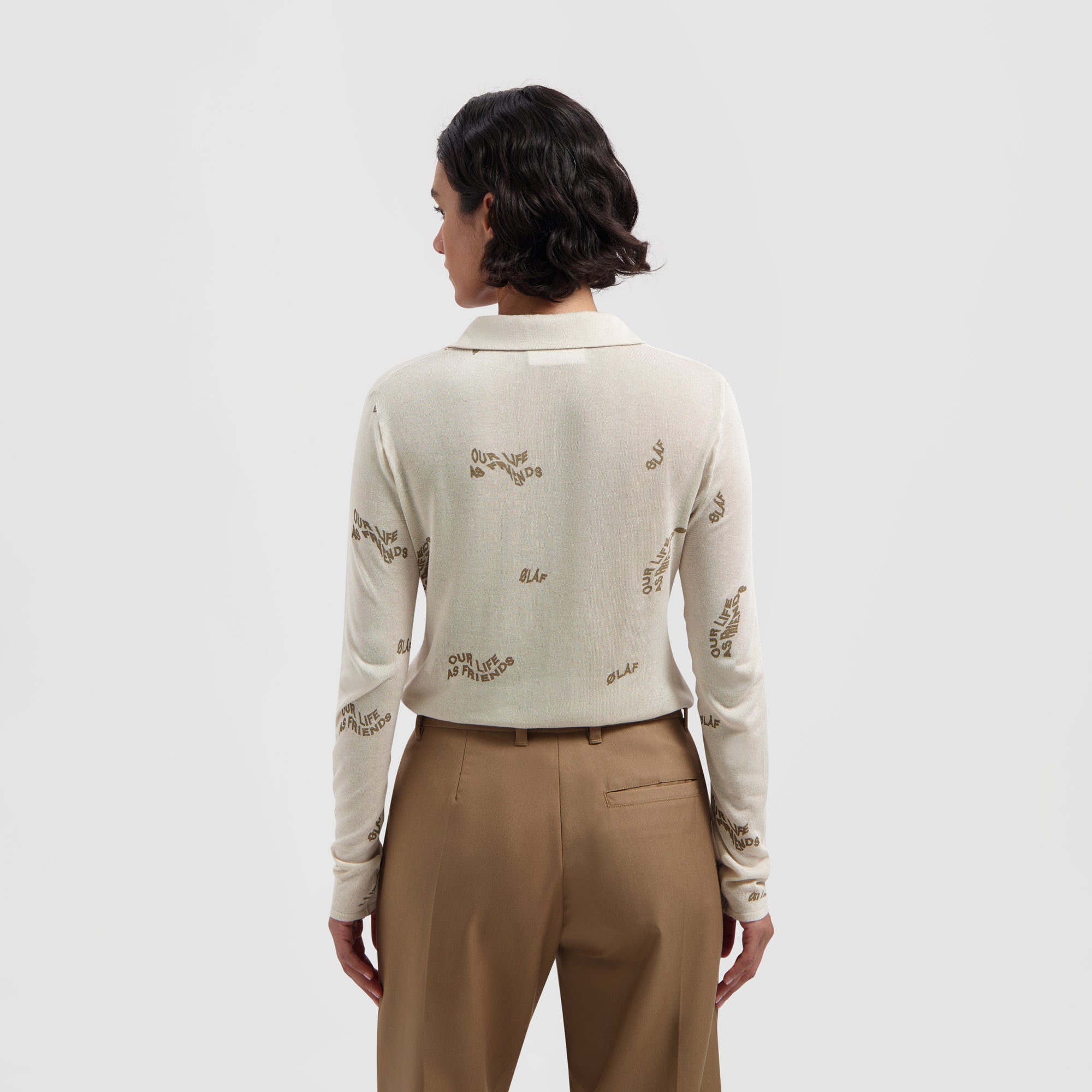 WMN AOP Sheer Shirt - Sand