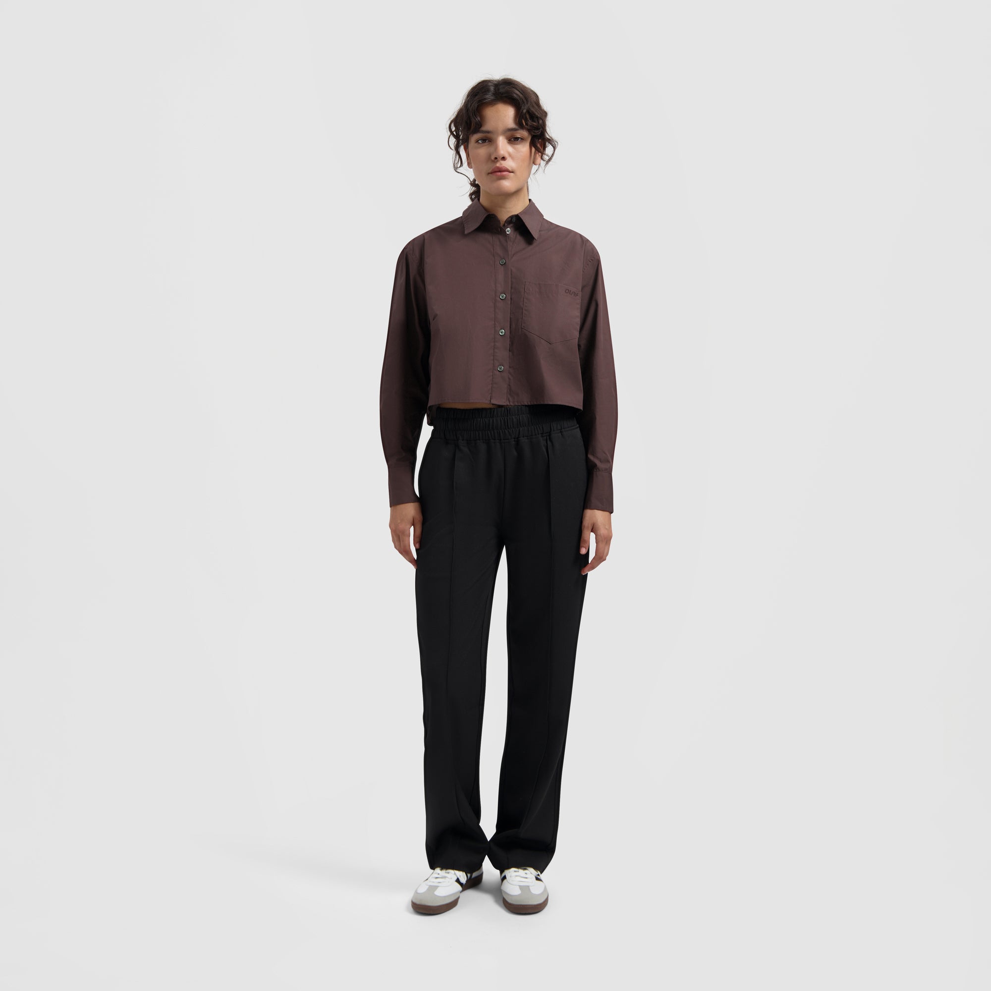 WMN Crop Shirt - Chocolate