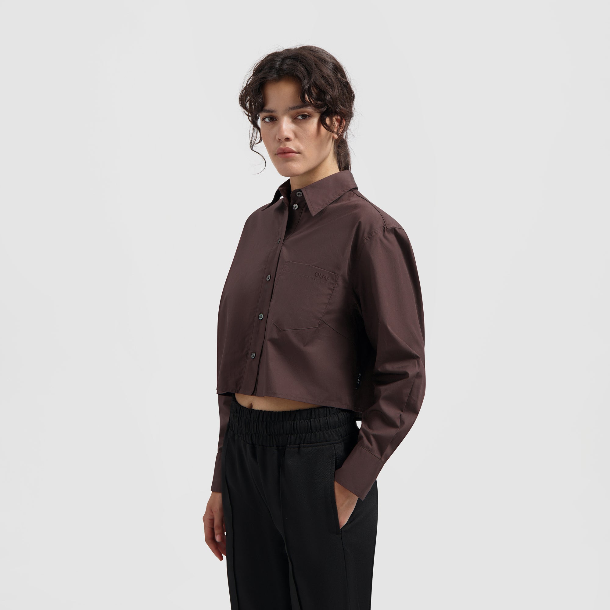 WMN Crop Shirt - Chocolate