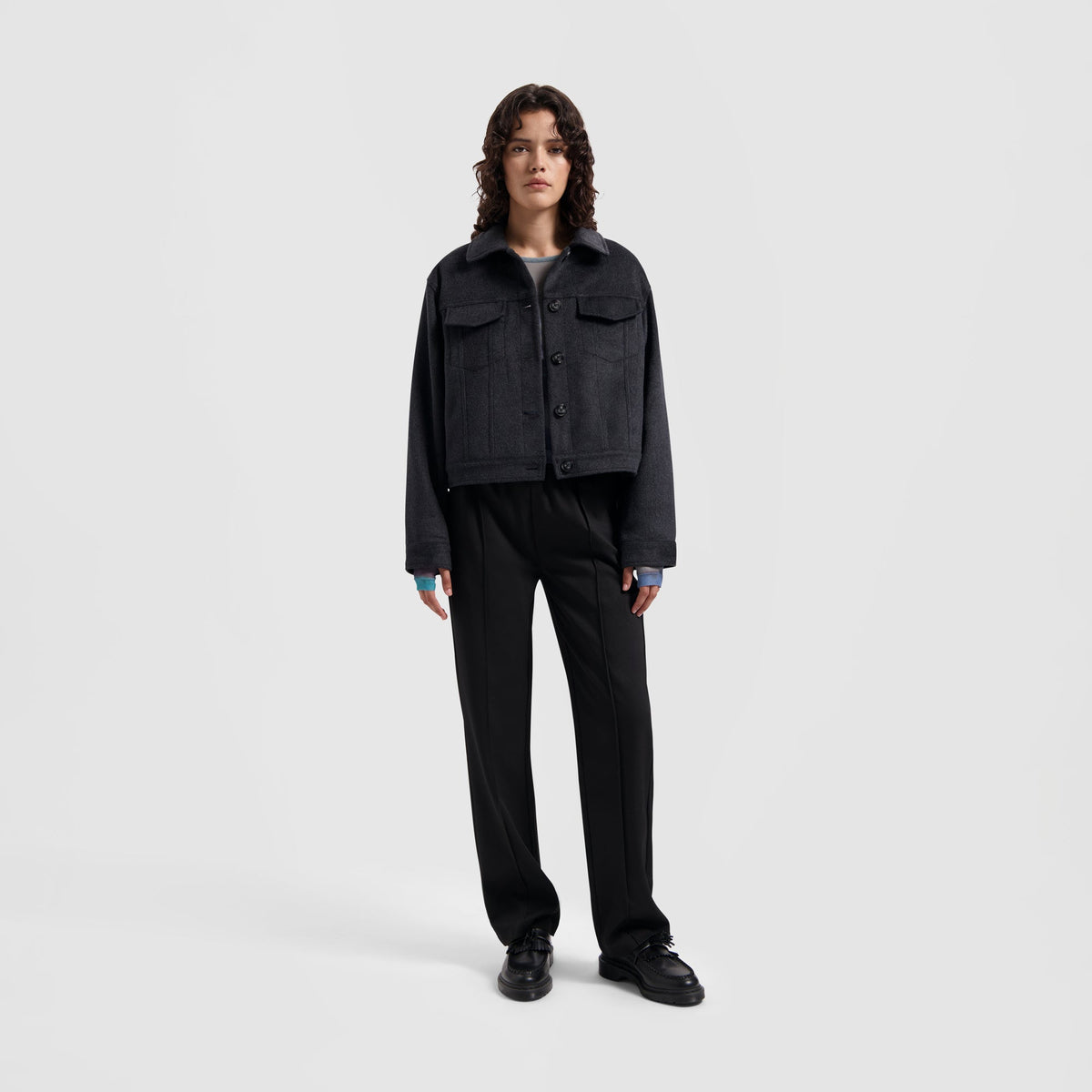 OLAF WMN TRUCKER JACKET | DARK GREY