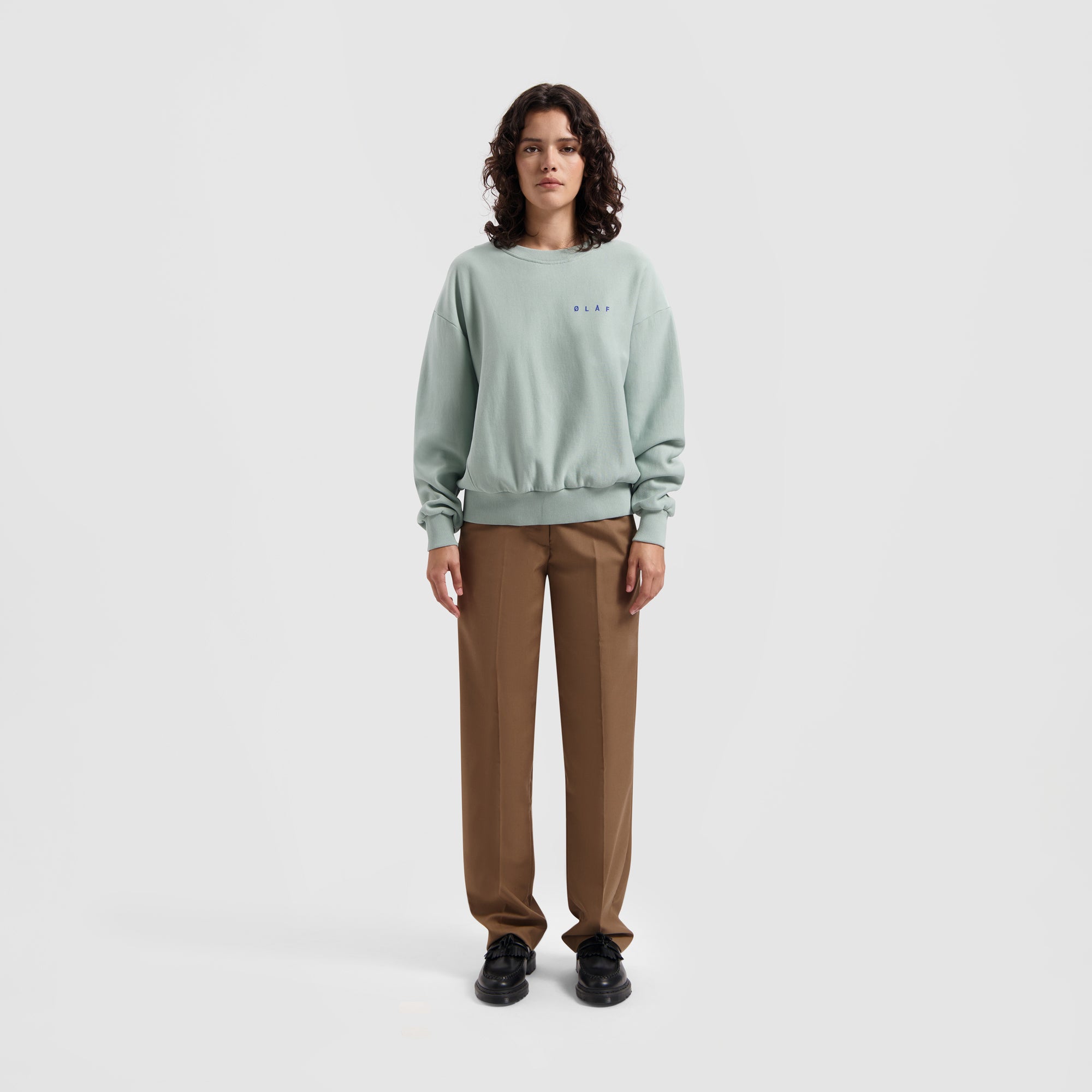 WMN Pixel Face Crewneck - Seafoam Green