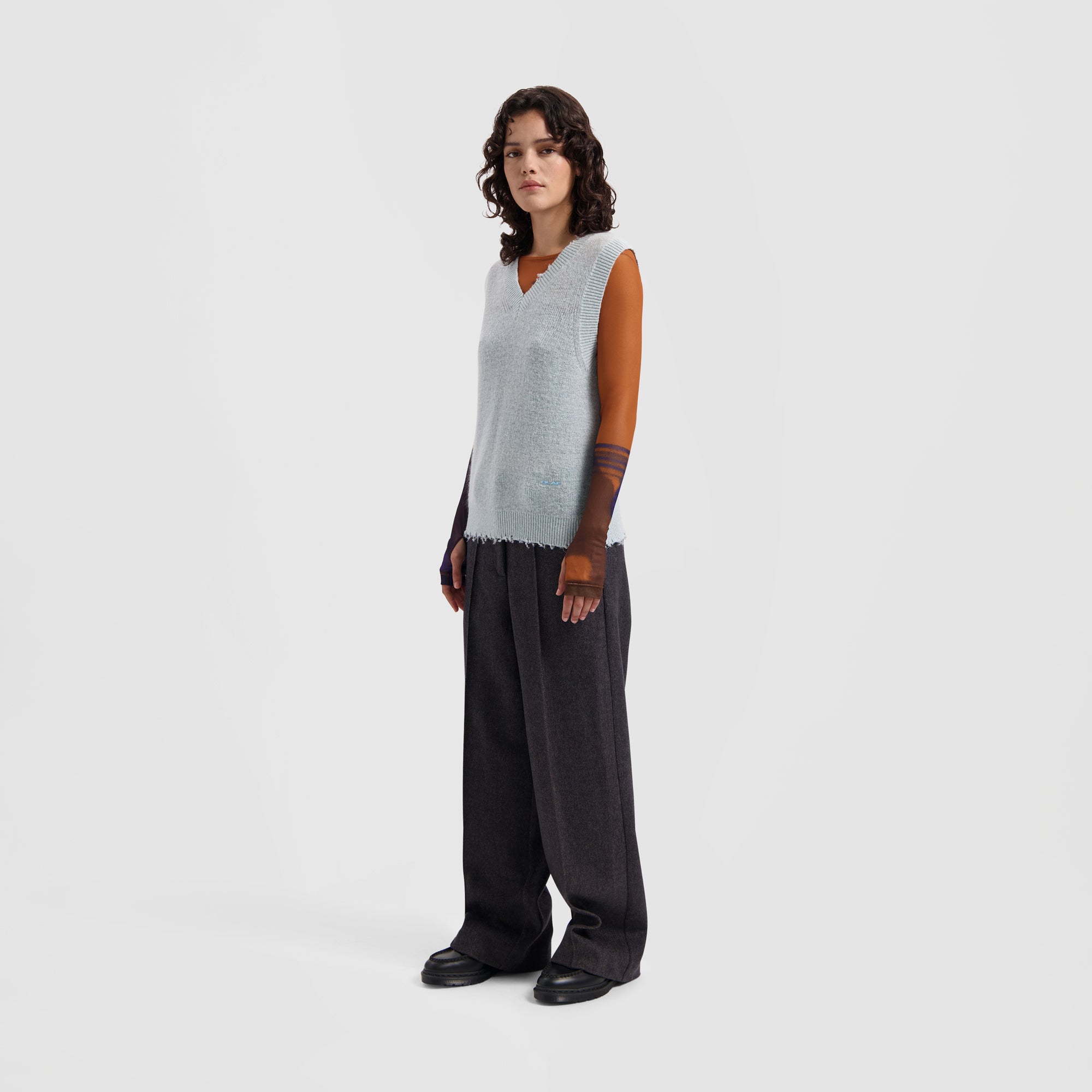 WMN Mohair Knitted Vest - Soft Blue
