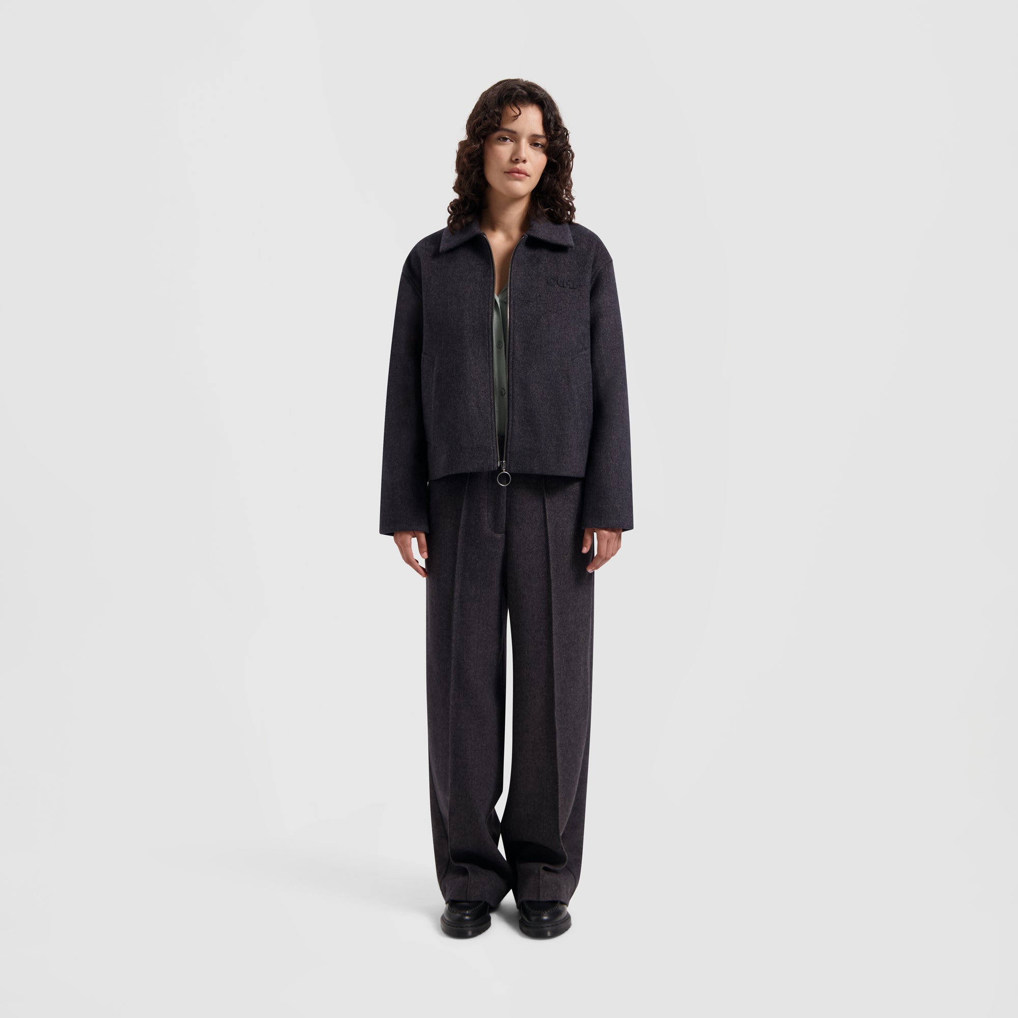 WMN Wool Twill Jacket - Grey / Blue