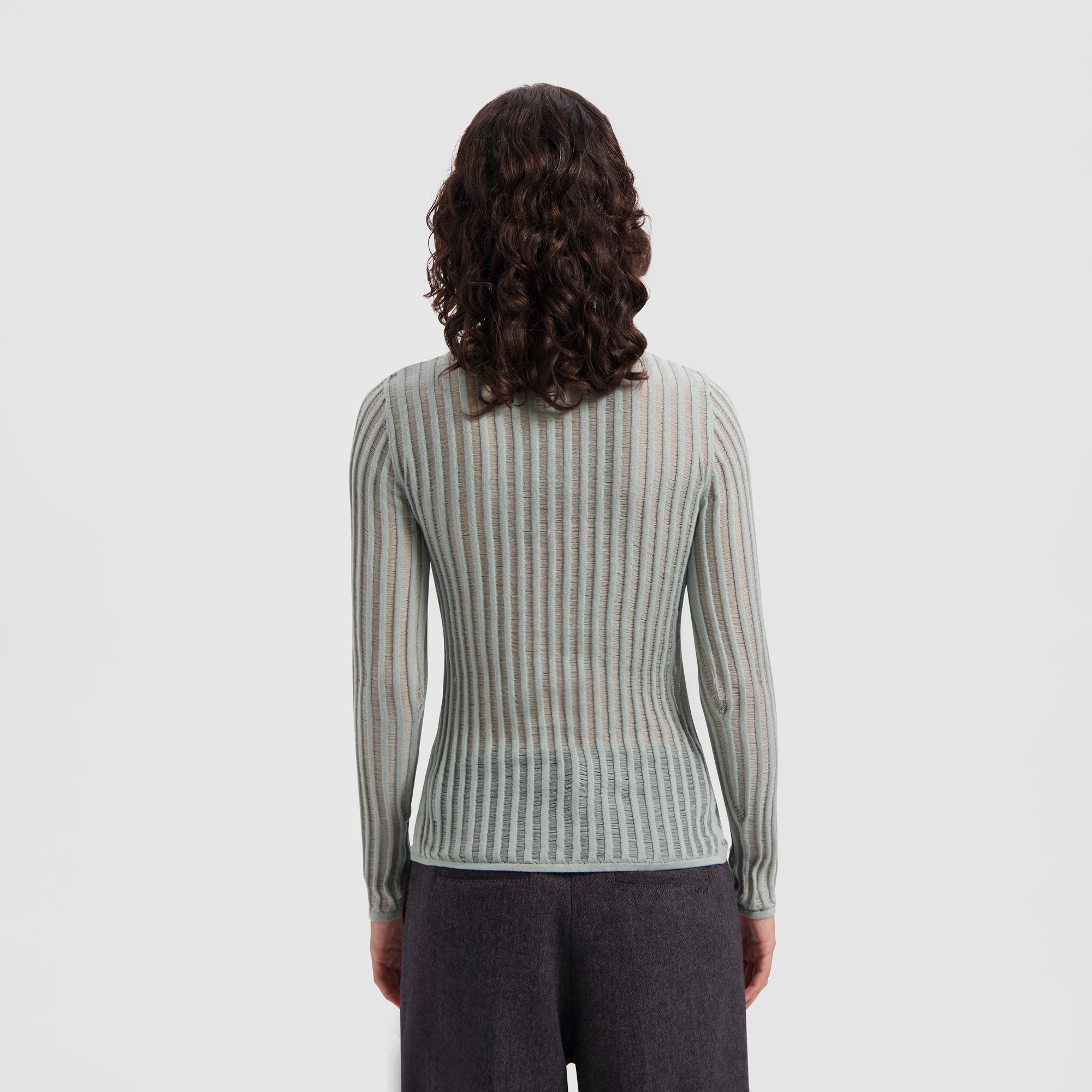 WMN Ladder Knit Shirt - Seafoam Green