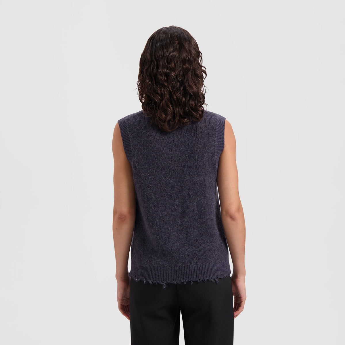 OLAF WMN MOHAIR KNITTED VEST | GREY