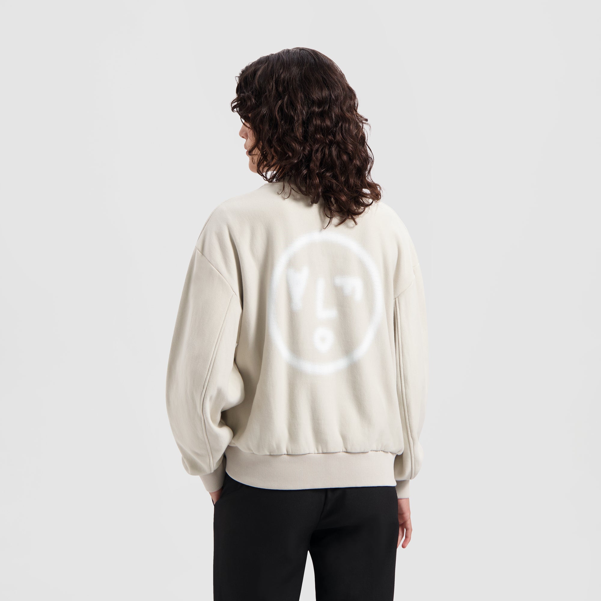WMN Pixel Face Crewneck - Cement