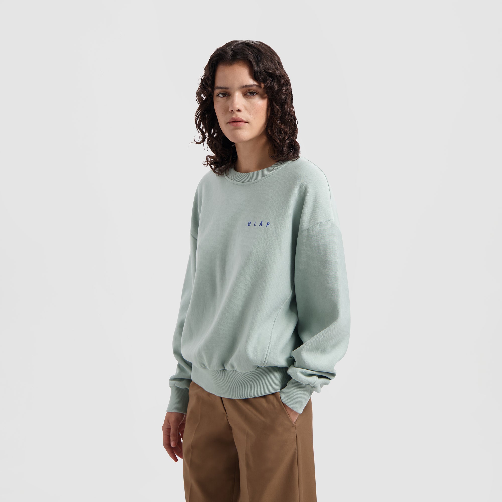 WMN Pixel Face Crewneck - Seafoam Green