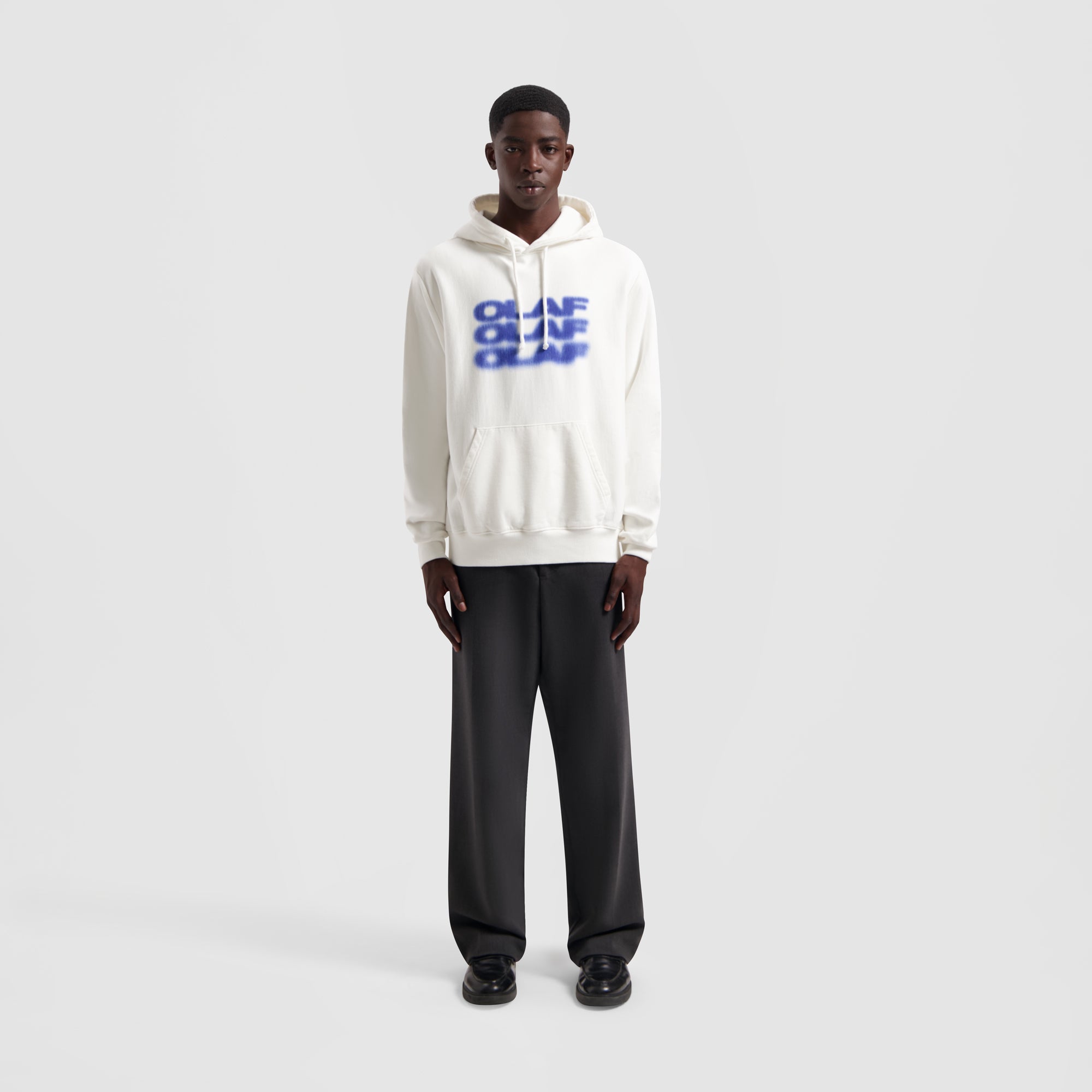 Blur Logo Hoodie - White