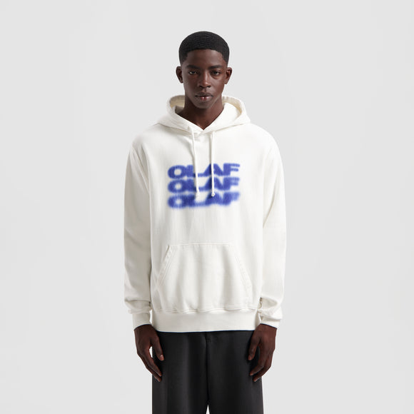 Blur Logo Hoodie - White