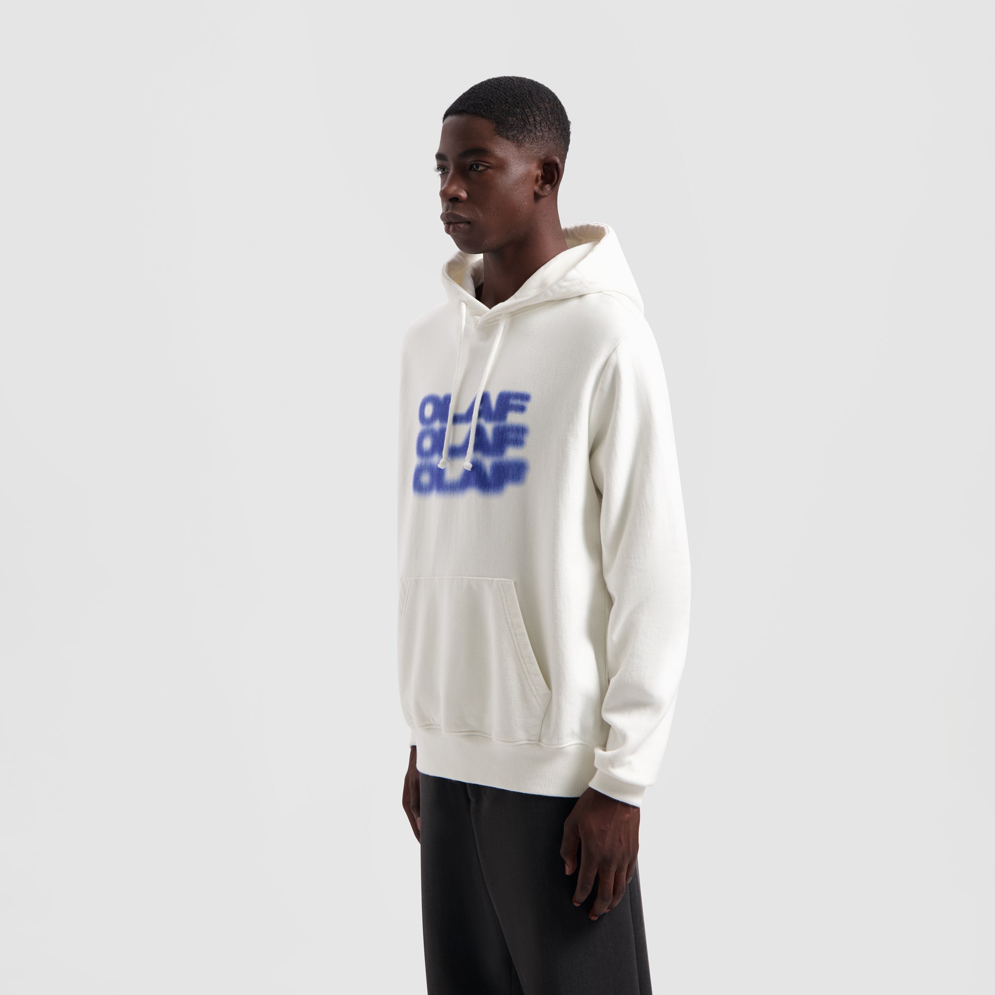 Blur Logo Hoodie - White
