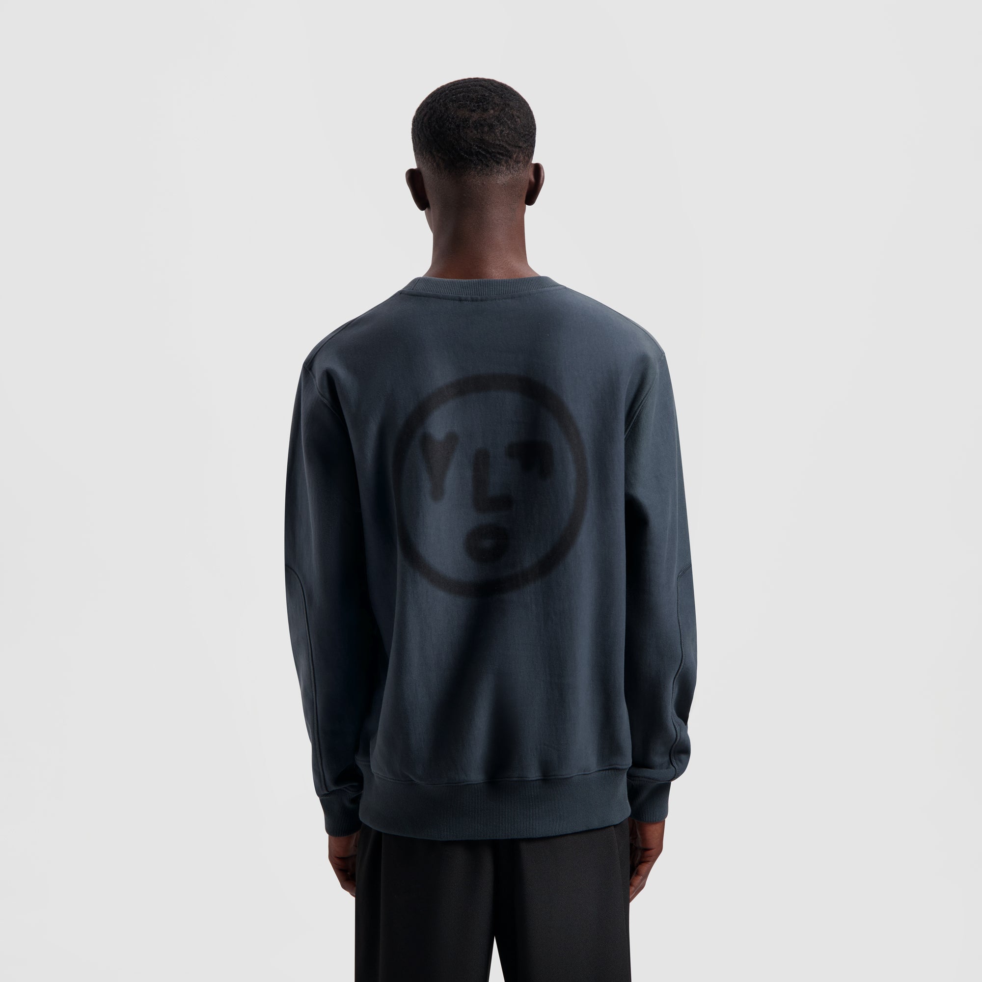 Blur Face Crewneck - Slate Grey