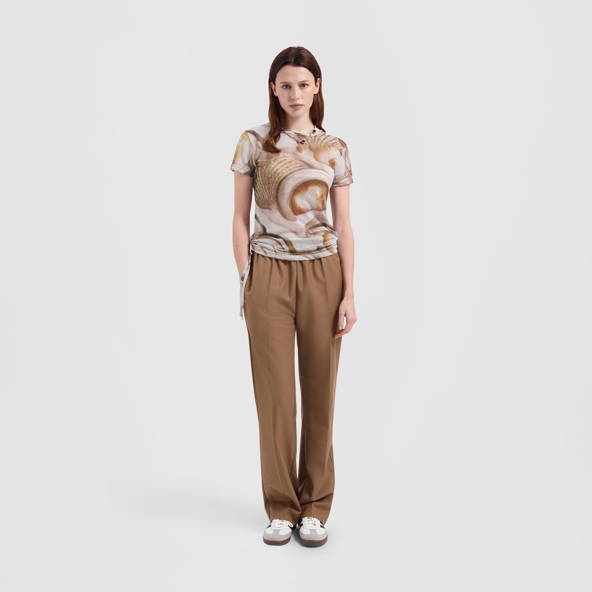 WMN Ocean Ruched Tee - Sand