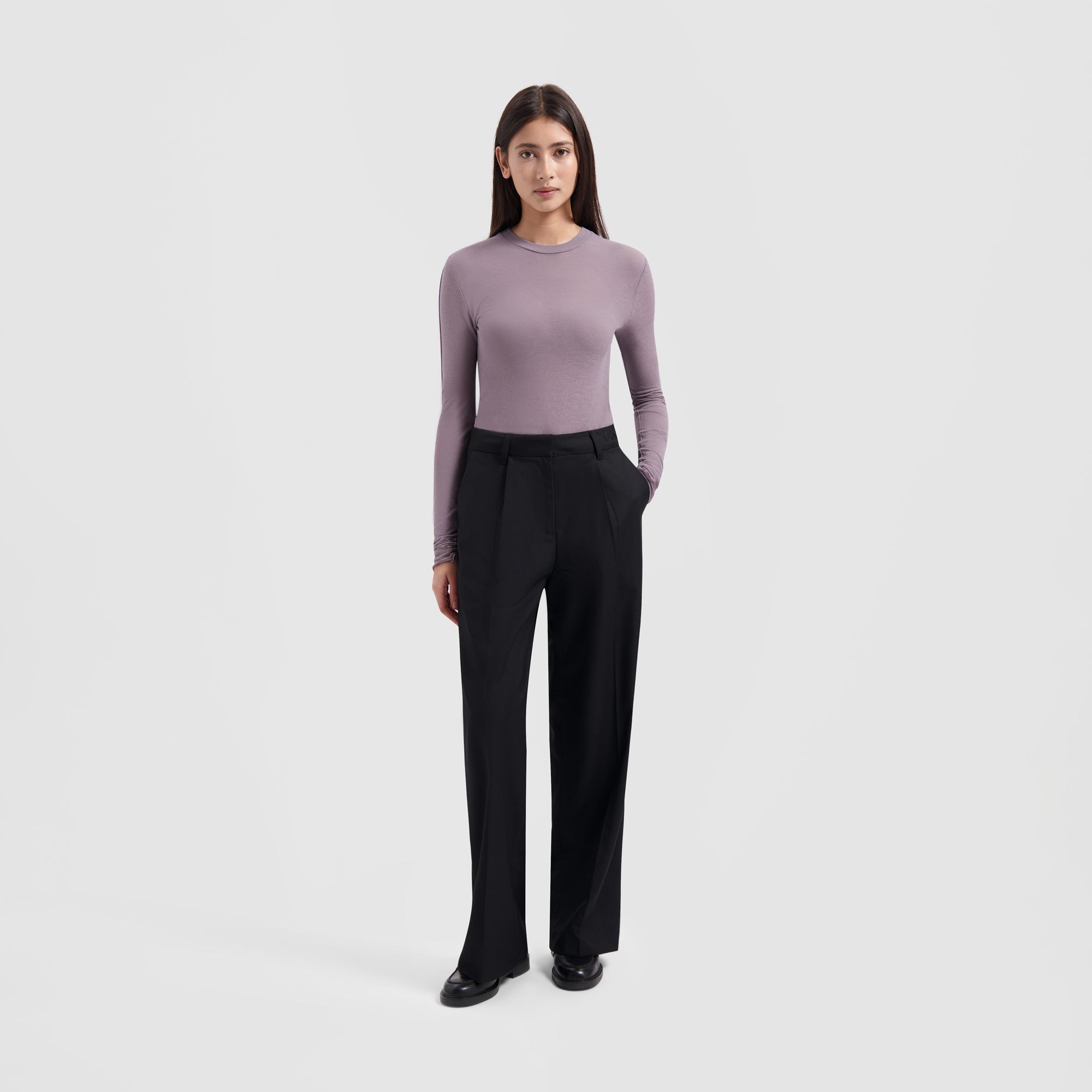 WMN Tailored Wide Leg Pant - Black