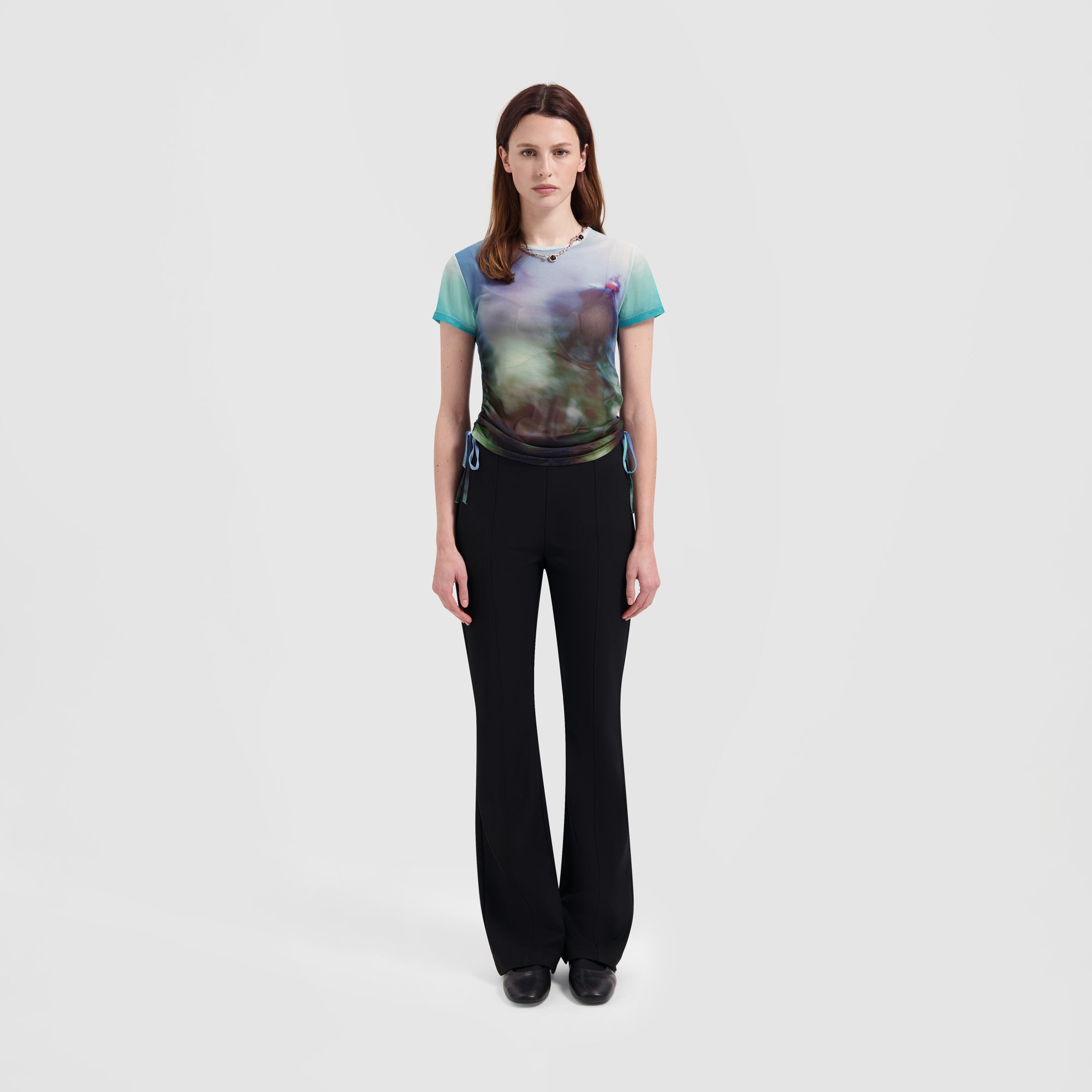 WMN Ocean Ruched Tee - Green