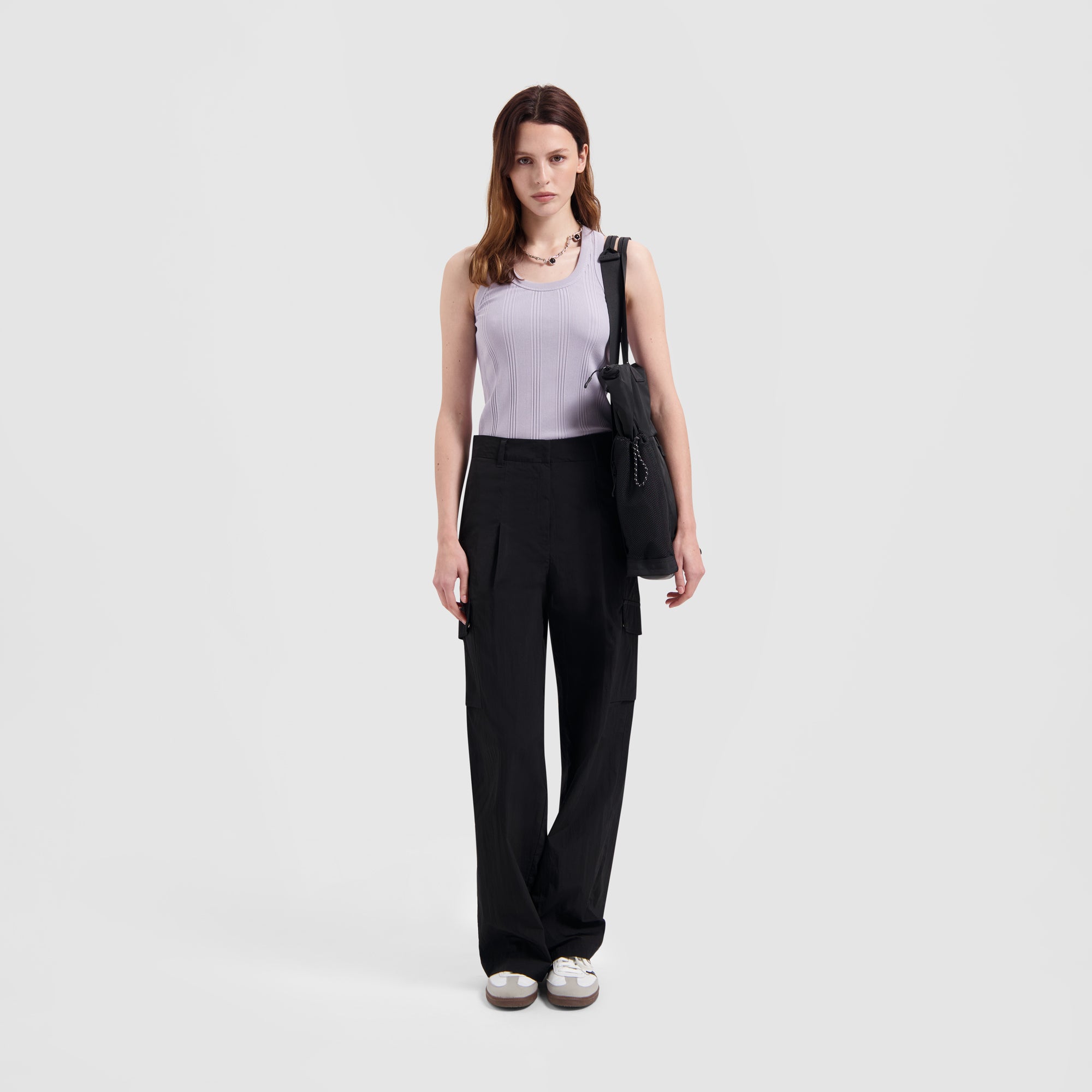 WMN Rib Tank Top - Washed Purple