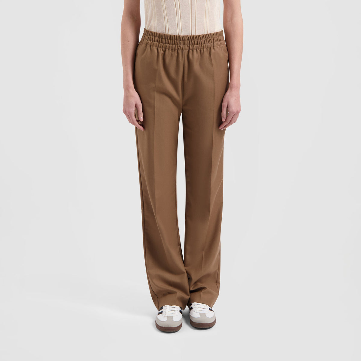 WMN ELASTICATED PANTS | LIGHT BROWN