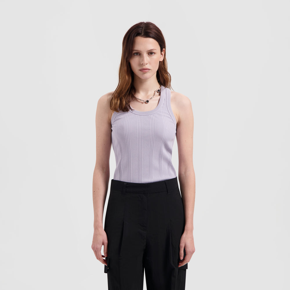 WMN Rib Tank Top - Washed Purple