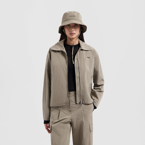 WMN Zipped Nylon Jacket - Grey