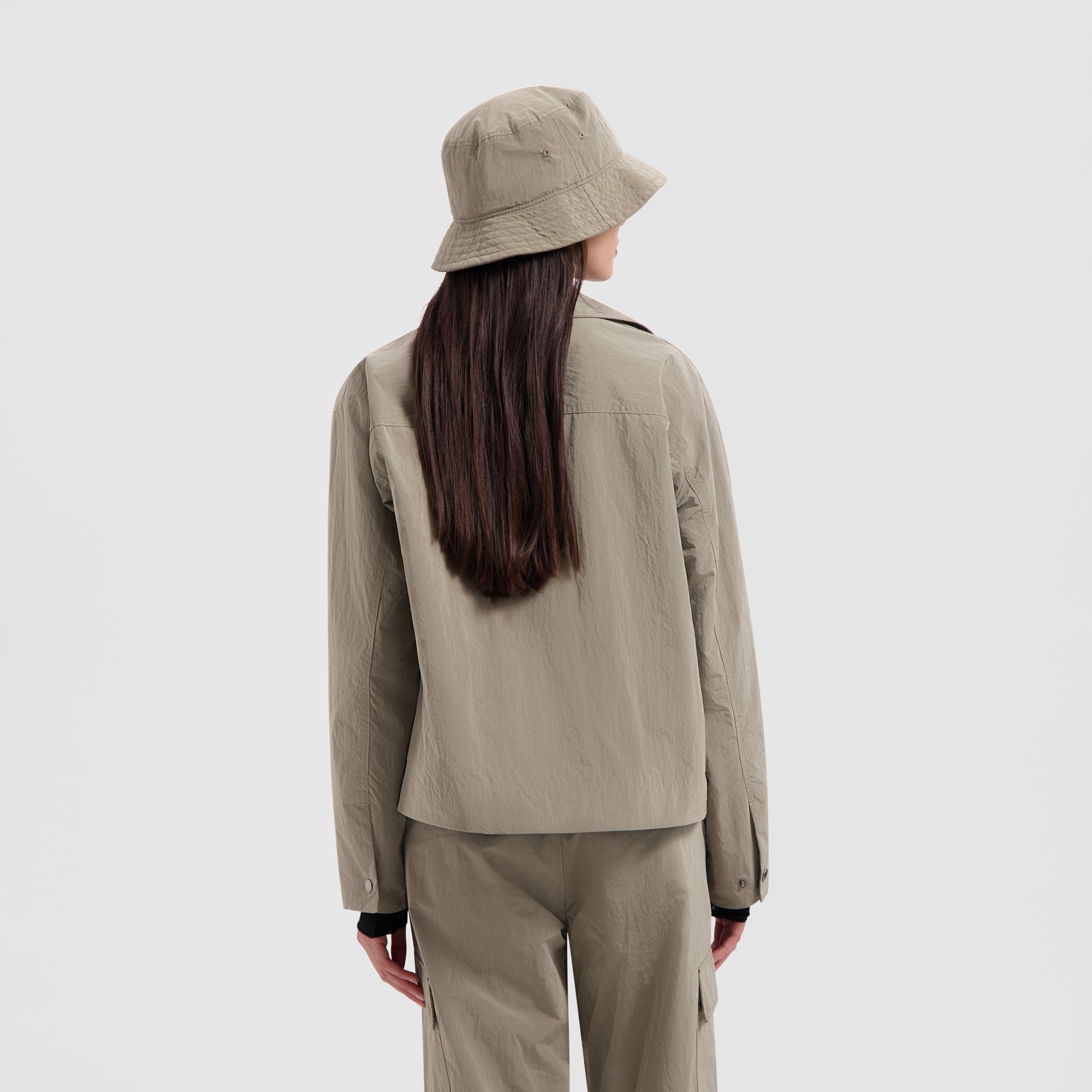 WMN Zipped Nylon Jacket - Grey