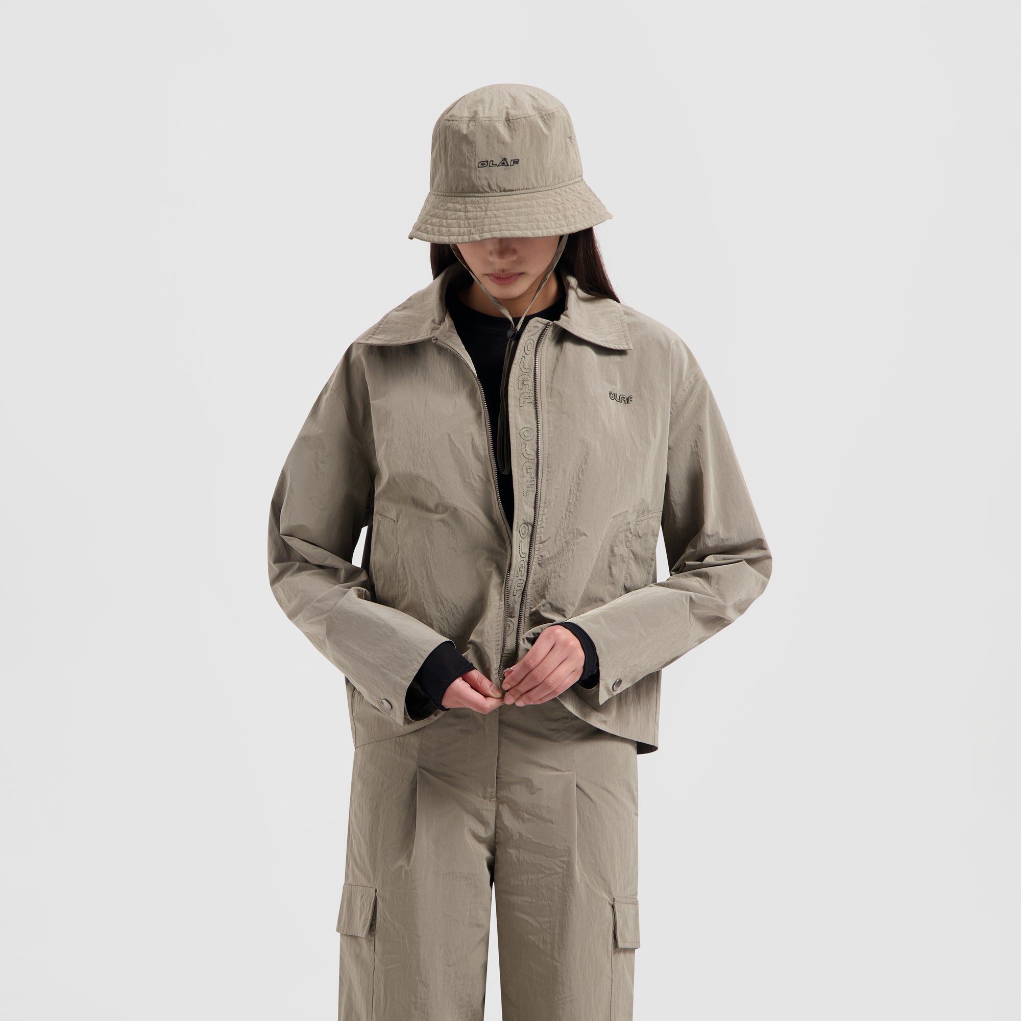 WMN Zipped Nylon Jacket - Grey