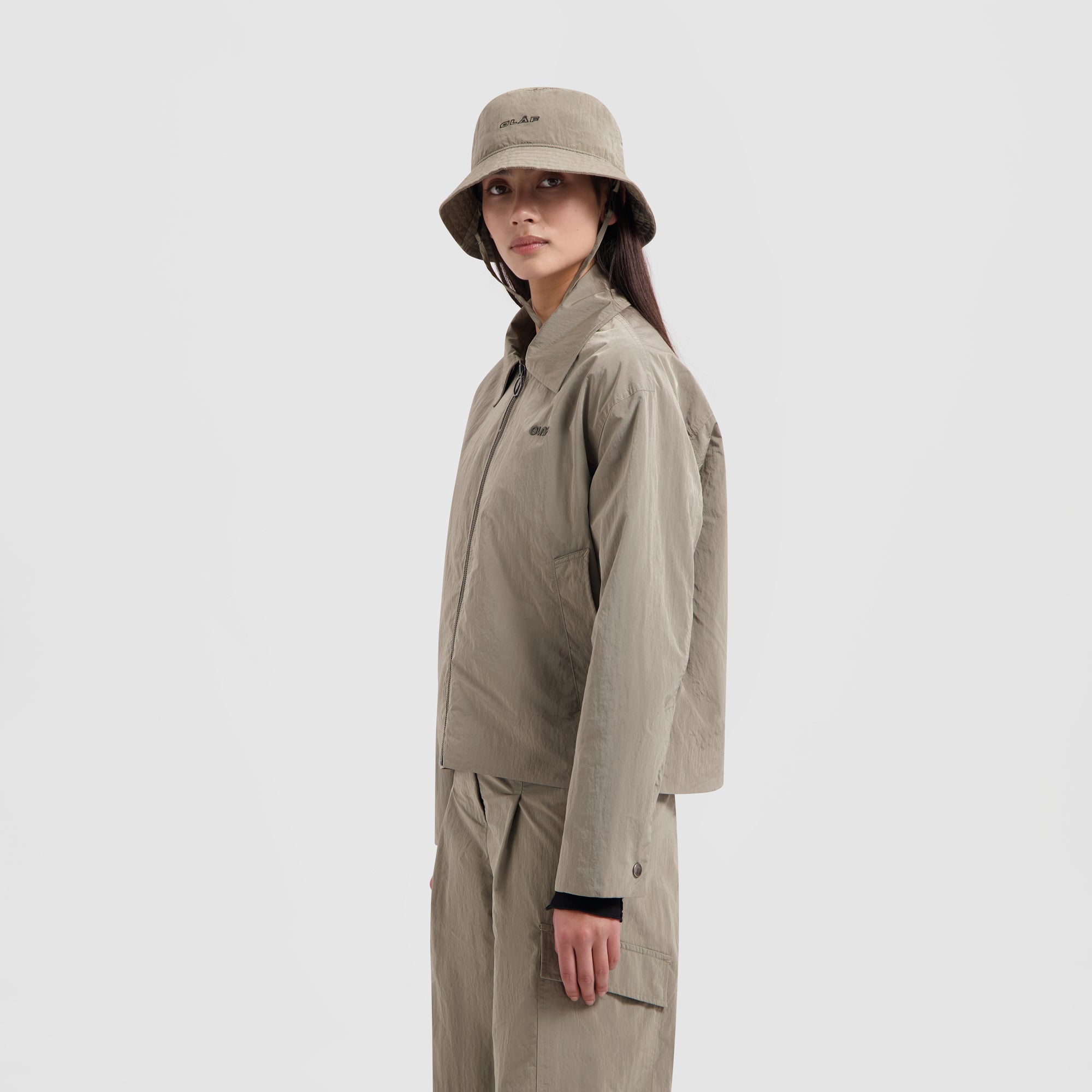 WMN Zipped Nylon Jacket - Grey