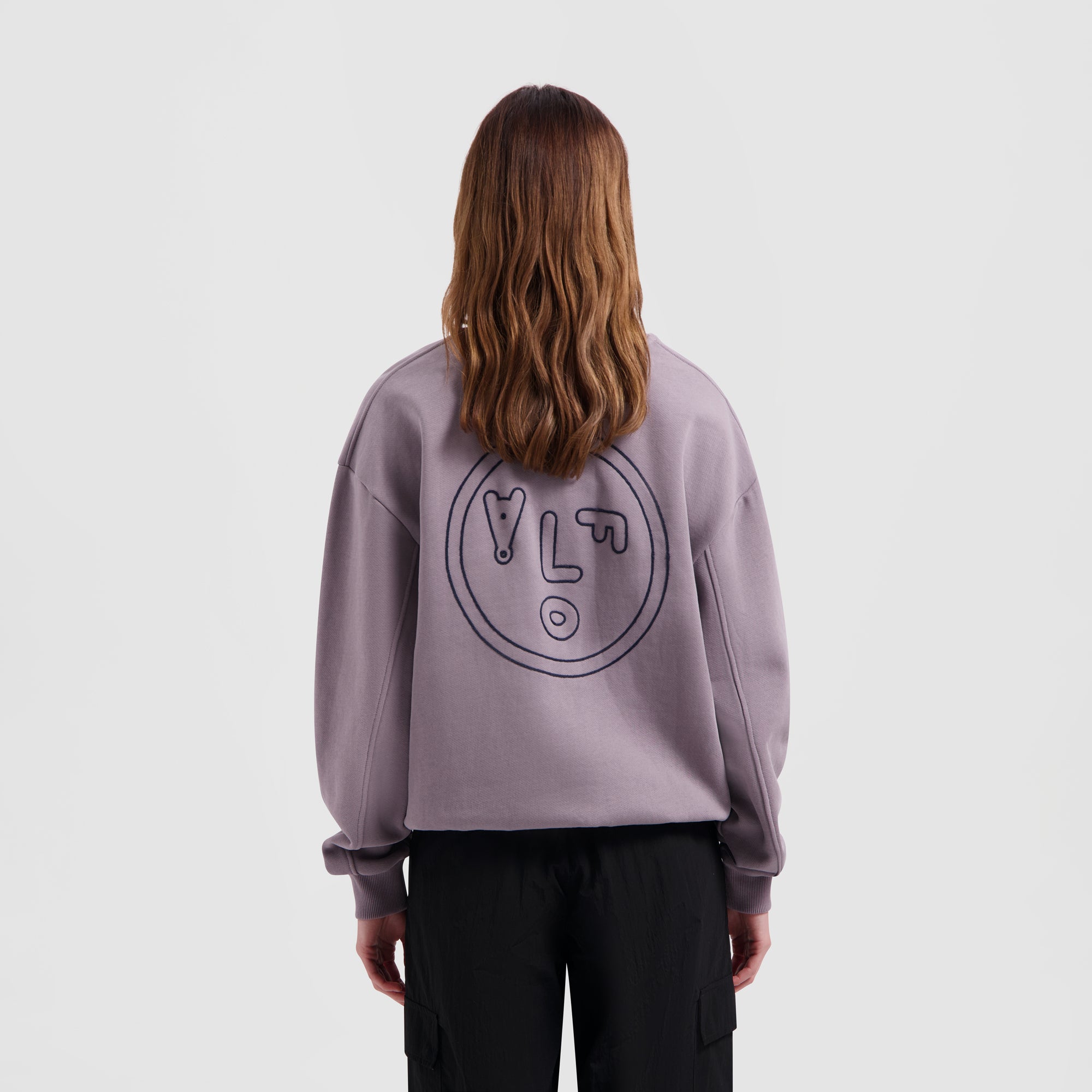 WMN Face Chainstitch Crewneck - Stone Grey