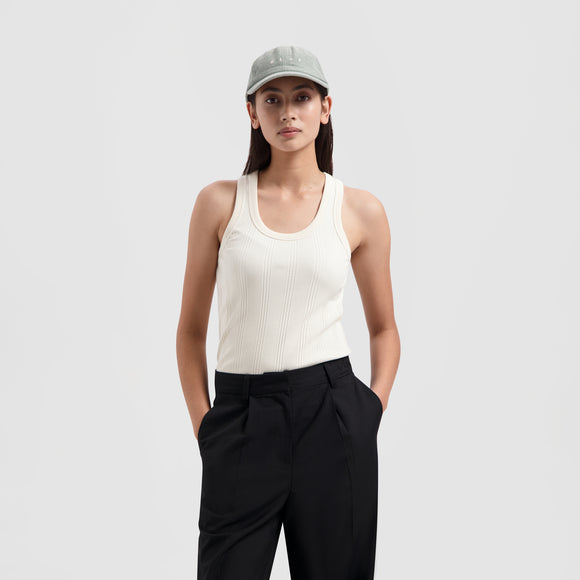 WMN Rib Tank Top - Off White